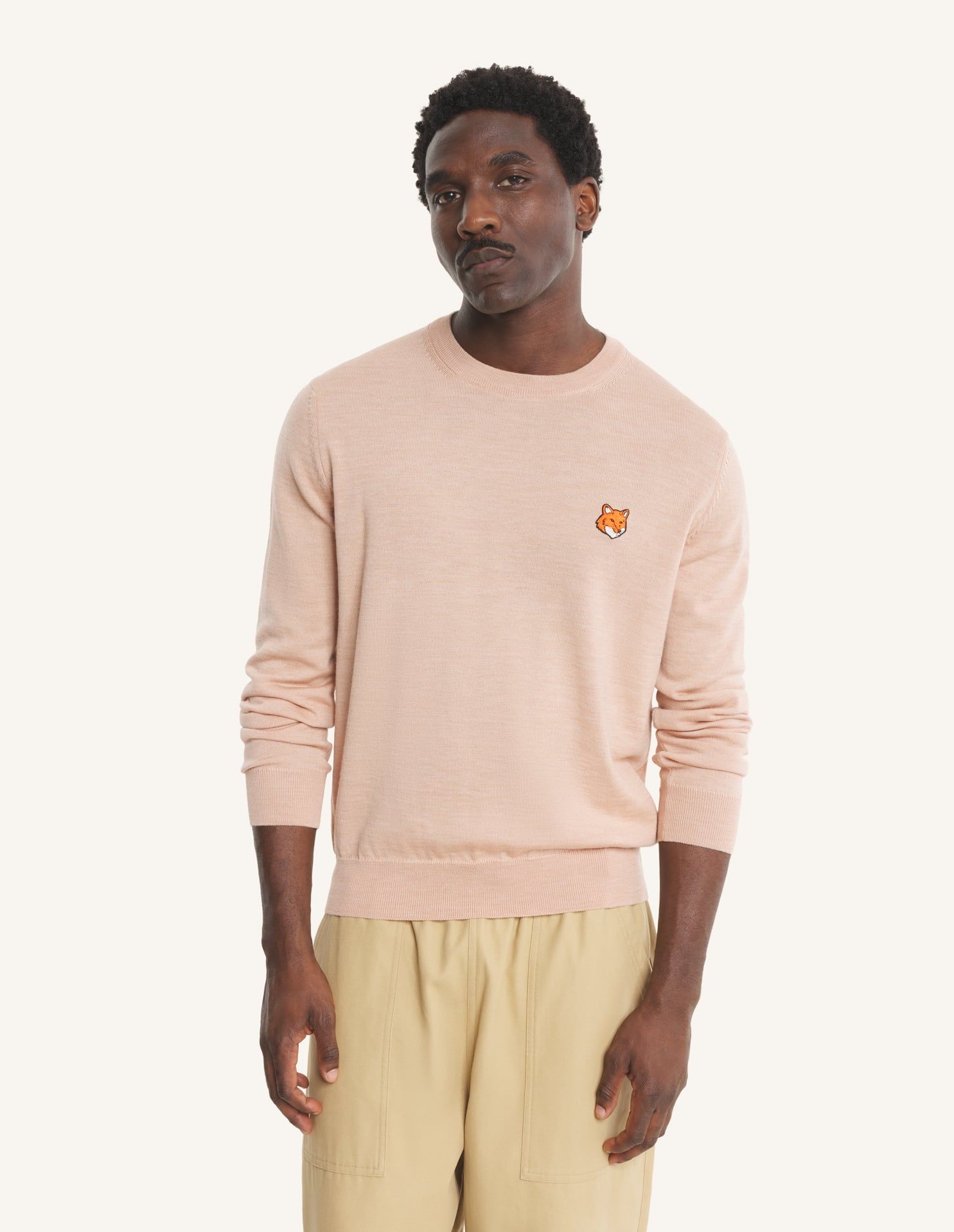 Maison Kitsuné - Áo len nam Fox Head Merino dáng Regular