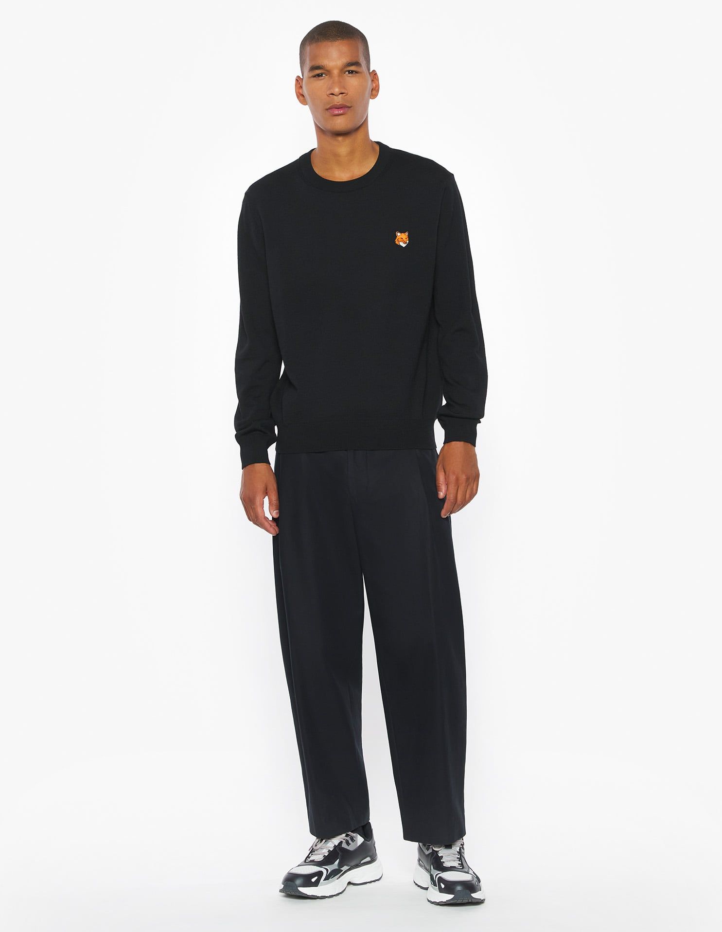 Maison Kitsuné - Áo len nam Fox Head Merino dáng Regular