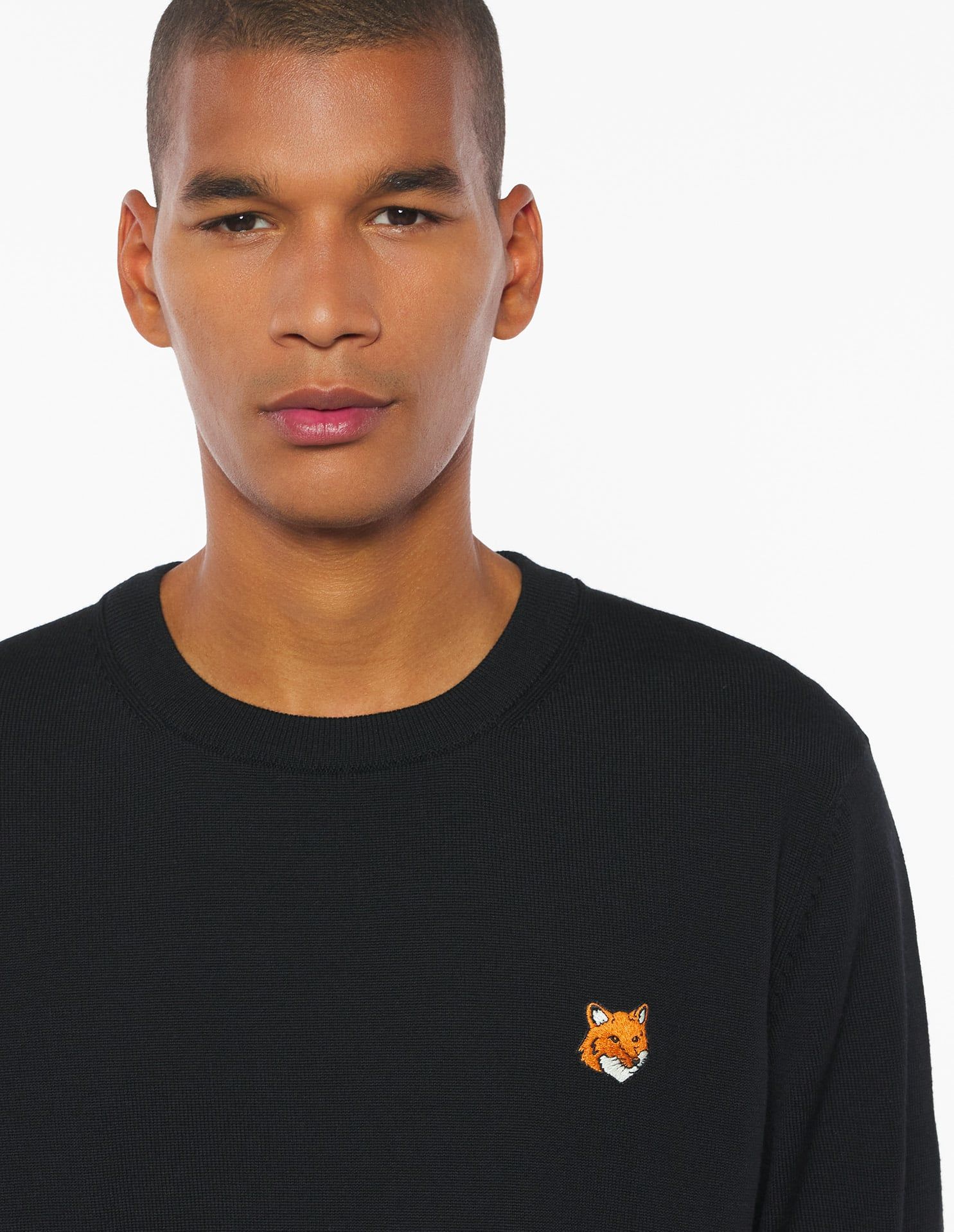 Maison Kitsuné - Áo len nam Fox Head Merino dáng Regular