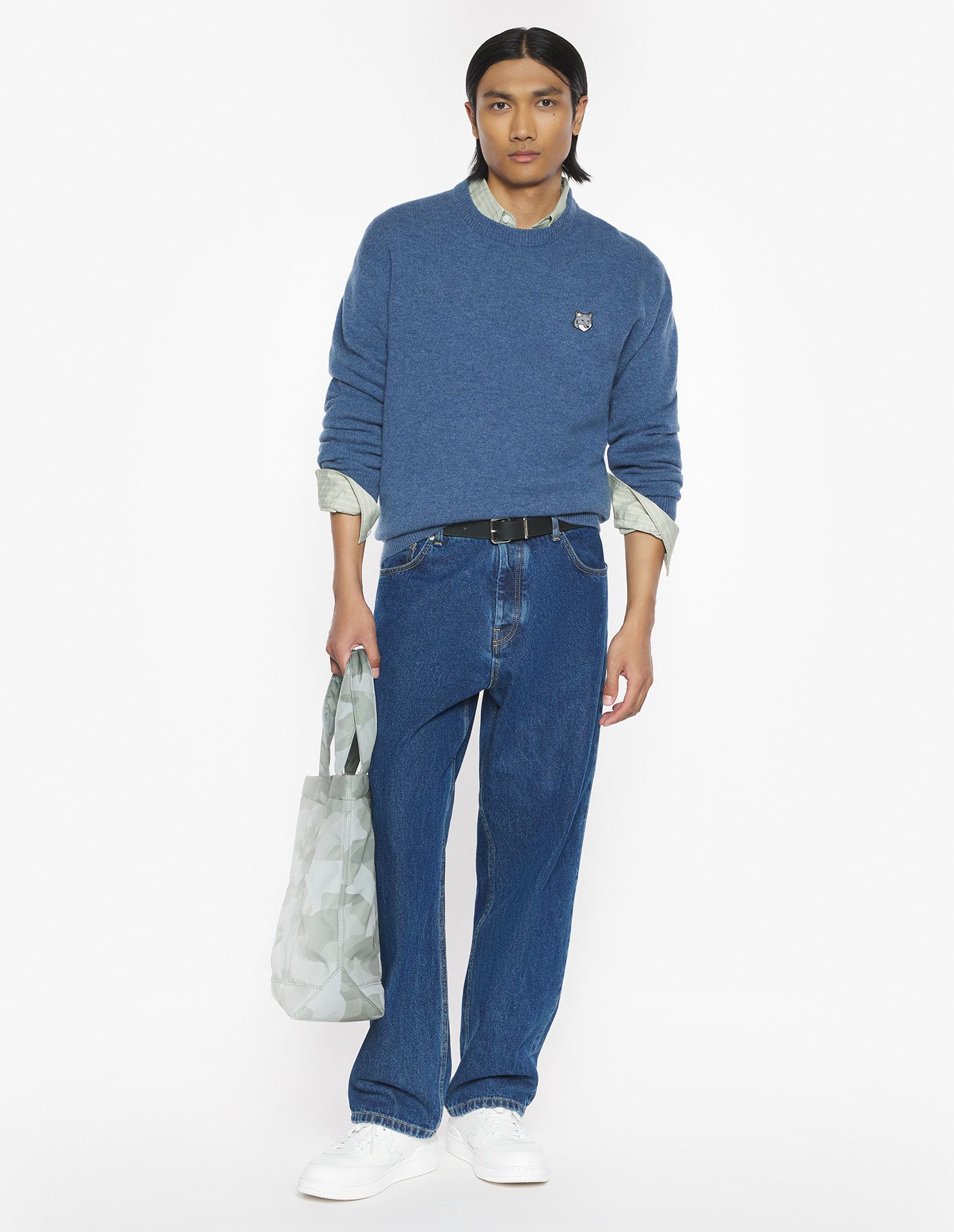 Maison Kitsuné - Áo len lông cừu Fox Head dáng Comfort