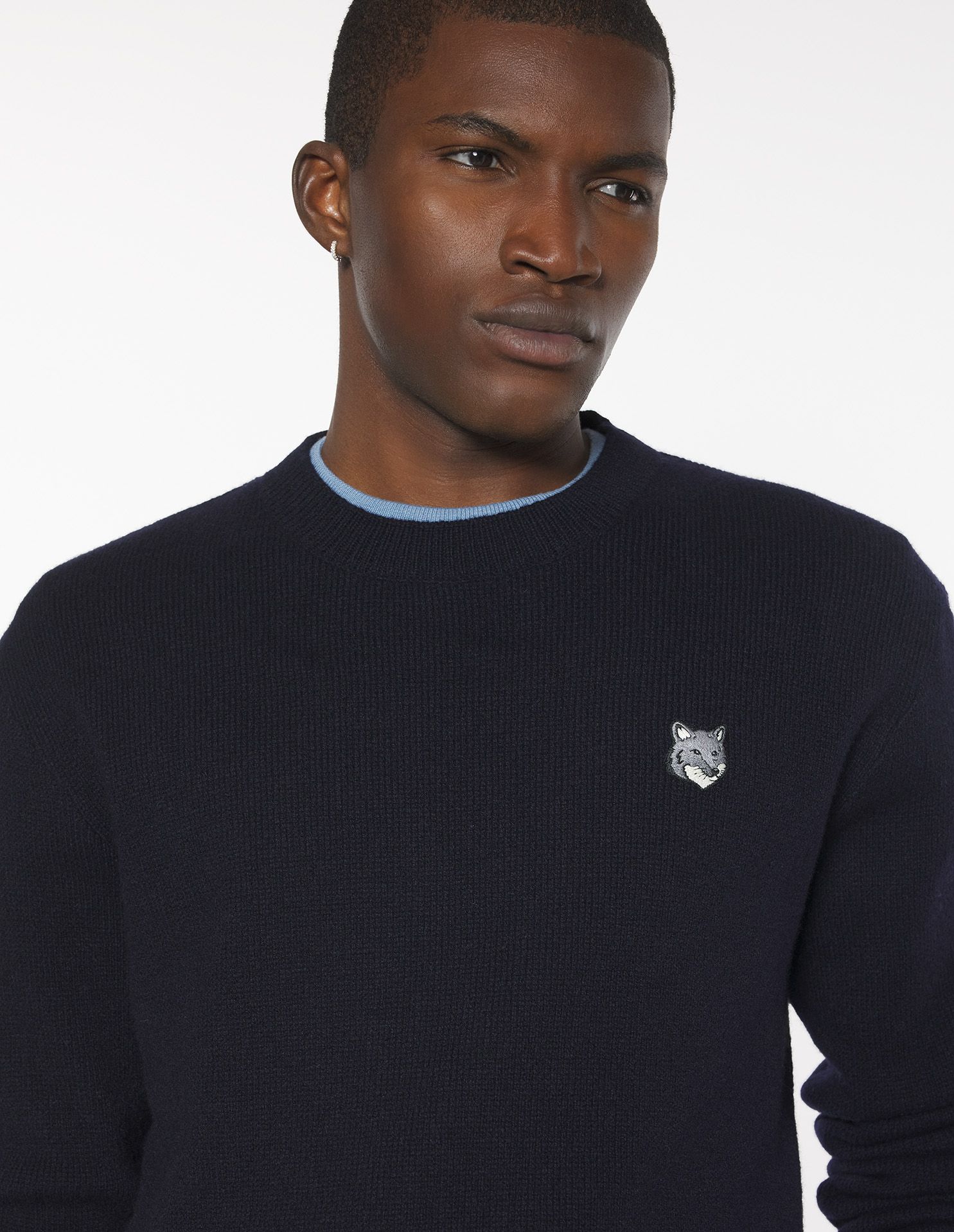 Maison Kitsuné - Áo len lông cừu Fox Head dáng Comfort