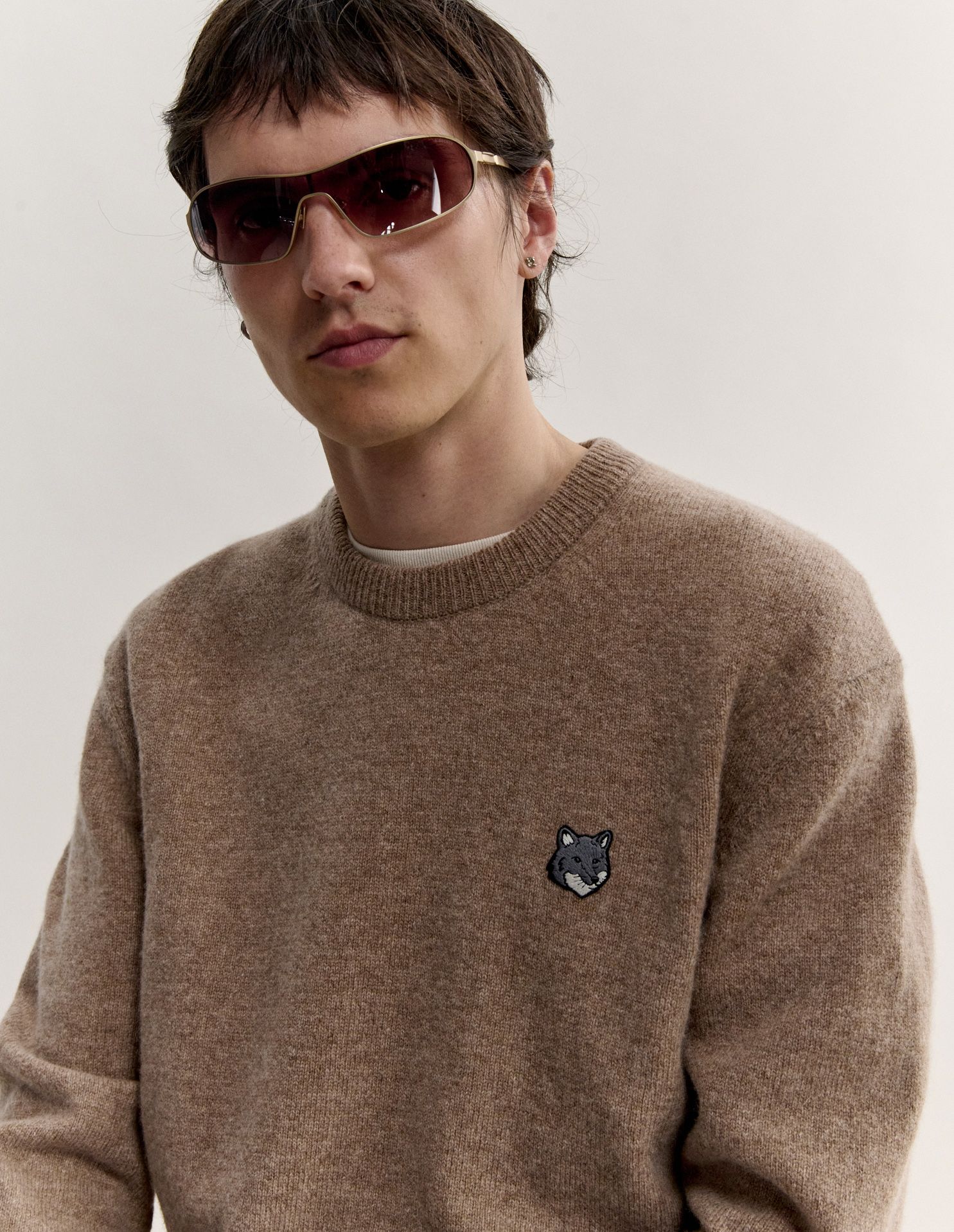Áo len lông cừu Fox Head dáng comfort