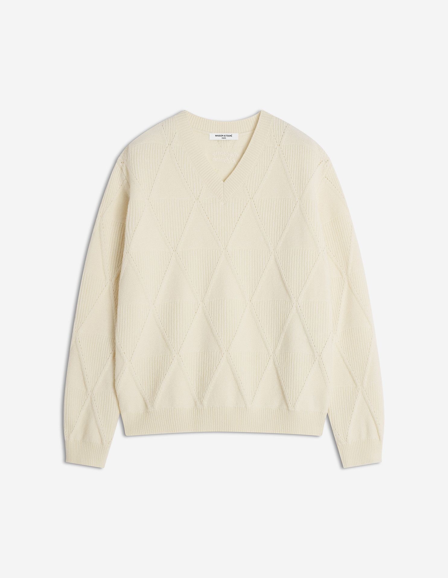 Maison Kitsuné - Áo jumper len Argyle dáng Comfort