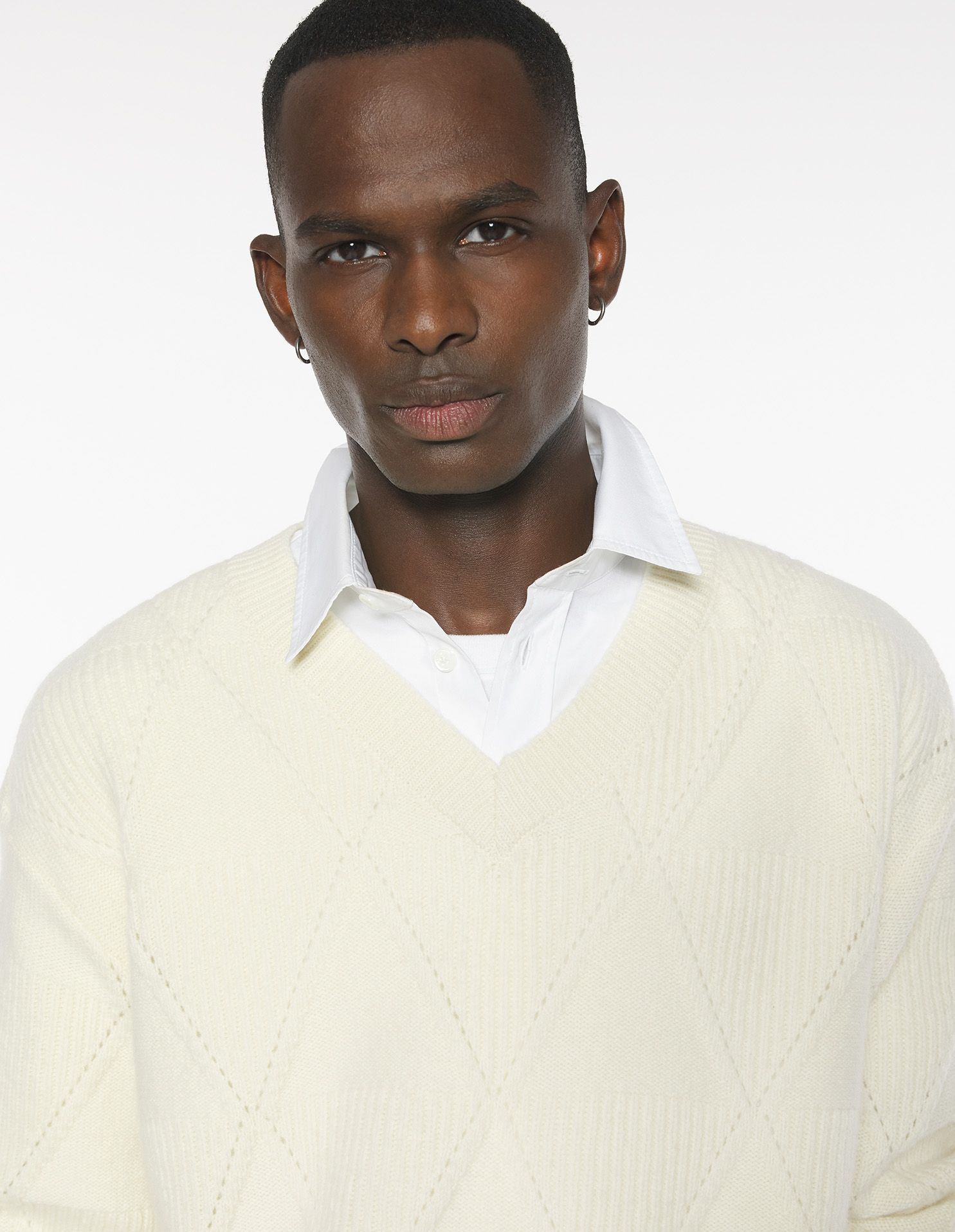 Maison Kitsuné - Áo jumper len Argyle dáng Comfort