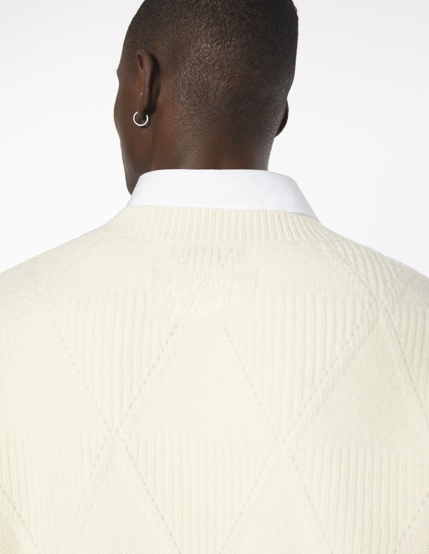 Maison Kitsuné - Áo jumper len Argyle dáng Comfort
