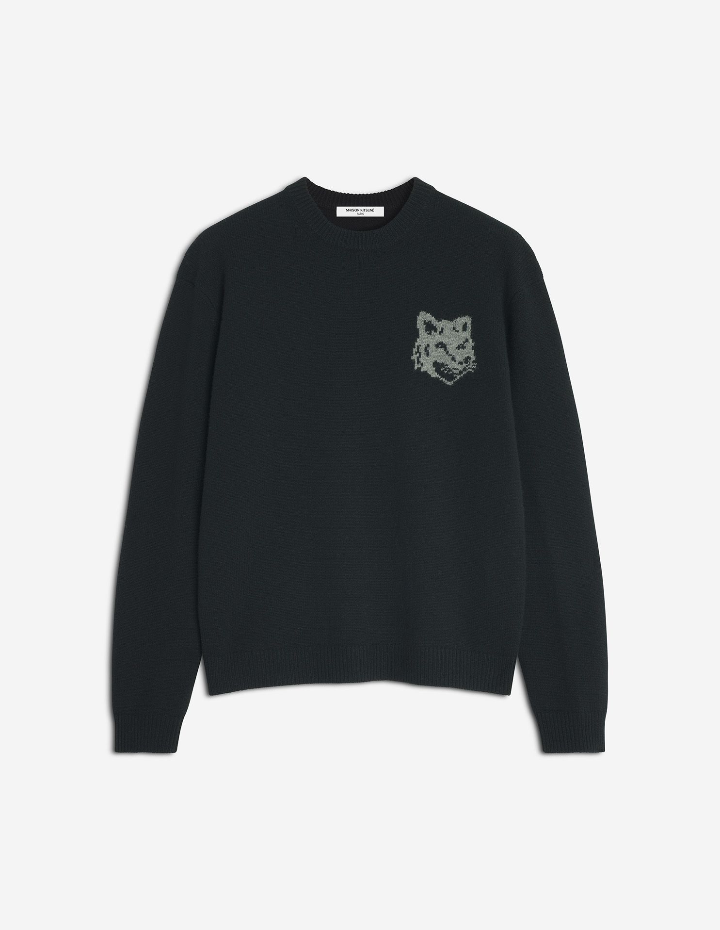 Maison Kitsuné - Áo len merino Fox Head Intarsia dáng Comfort
