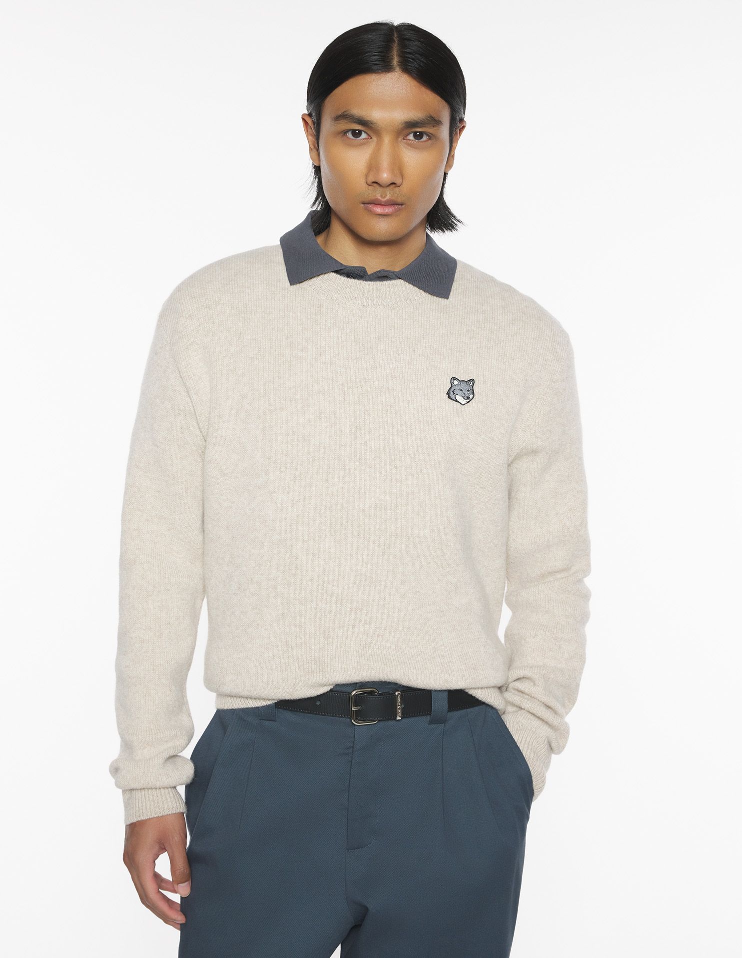 Maison Kitsuné - Áo len cừu Milano Fox Head dáng Comfort