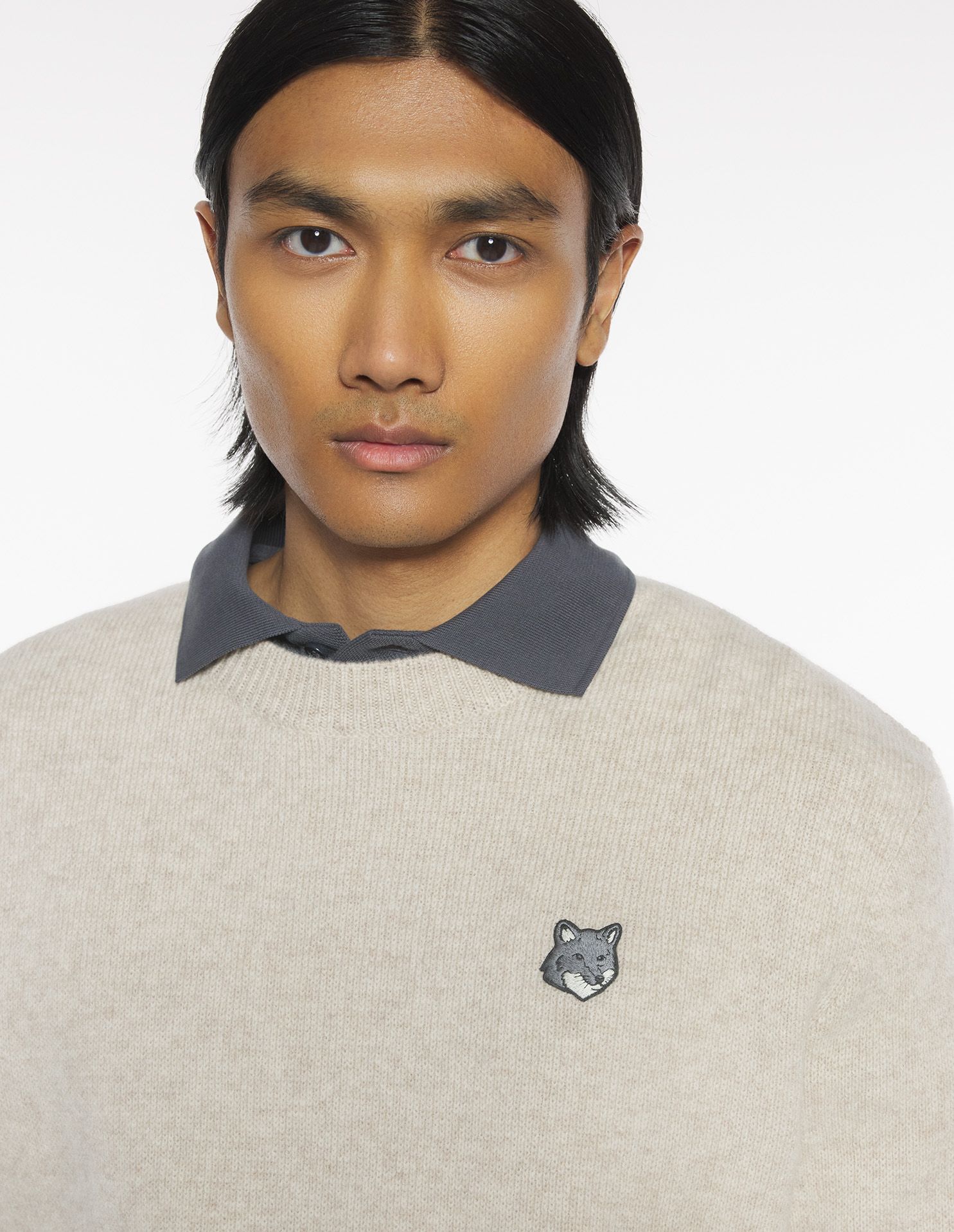 Maison Kitsuné - Áo len cừu Milano Fox Head dáng Comfort