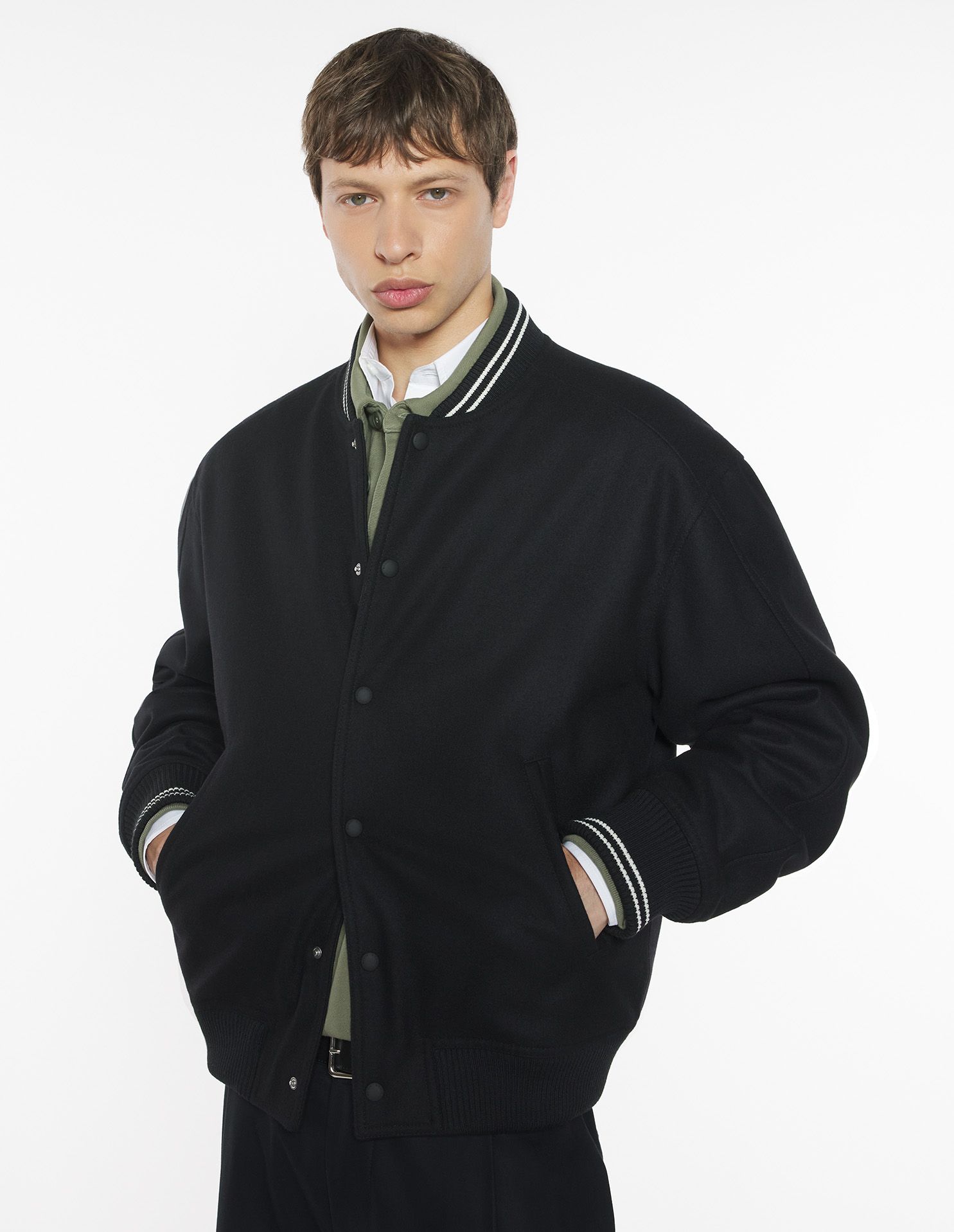Maison Kitsuné - Áo khoác varsity teddy dáng Comfort