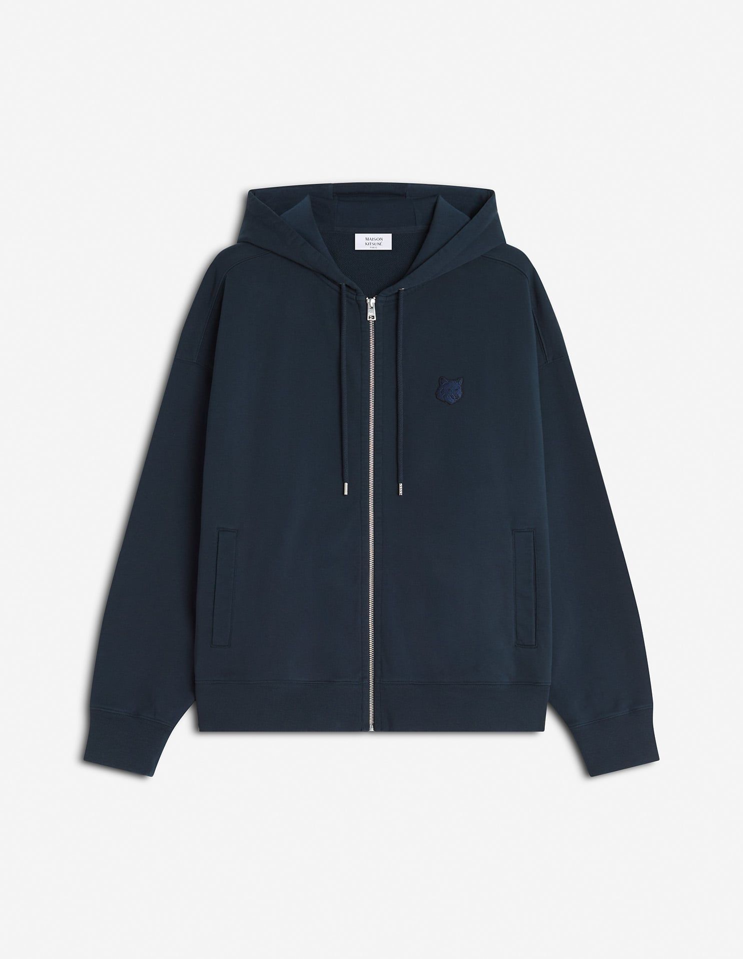 Maison Kitsuné - Áo Hoodie nam kéo khóa Fox Head dáng Oversize