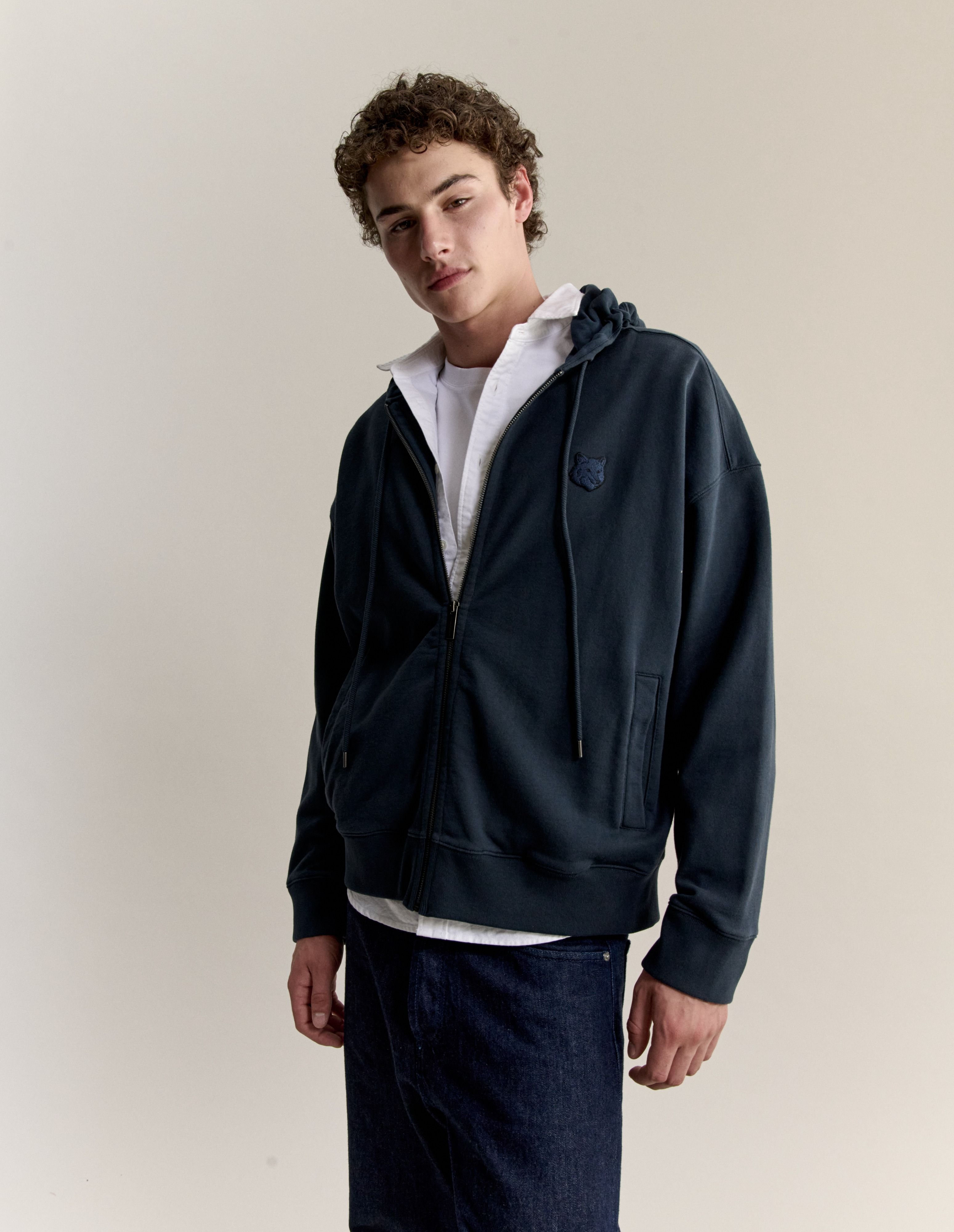 Áo Hoodie nam kéo khóa Fox Head dáng Oversize