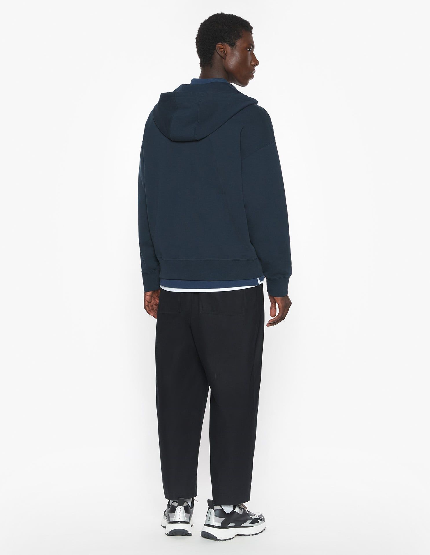 Maison Kitsuné - Áo Hoodie nam kéo khóa Fox Head dáng Oversize