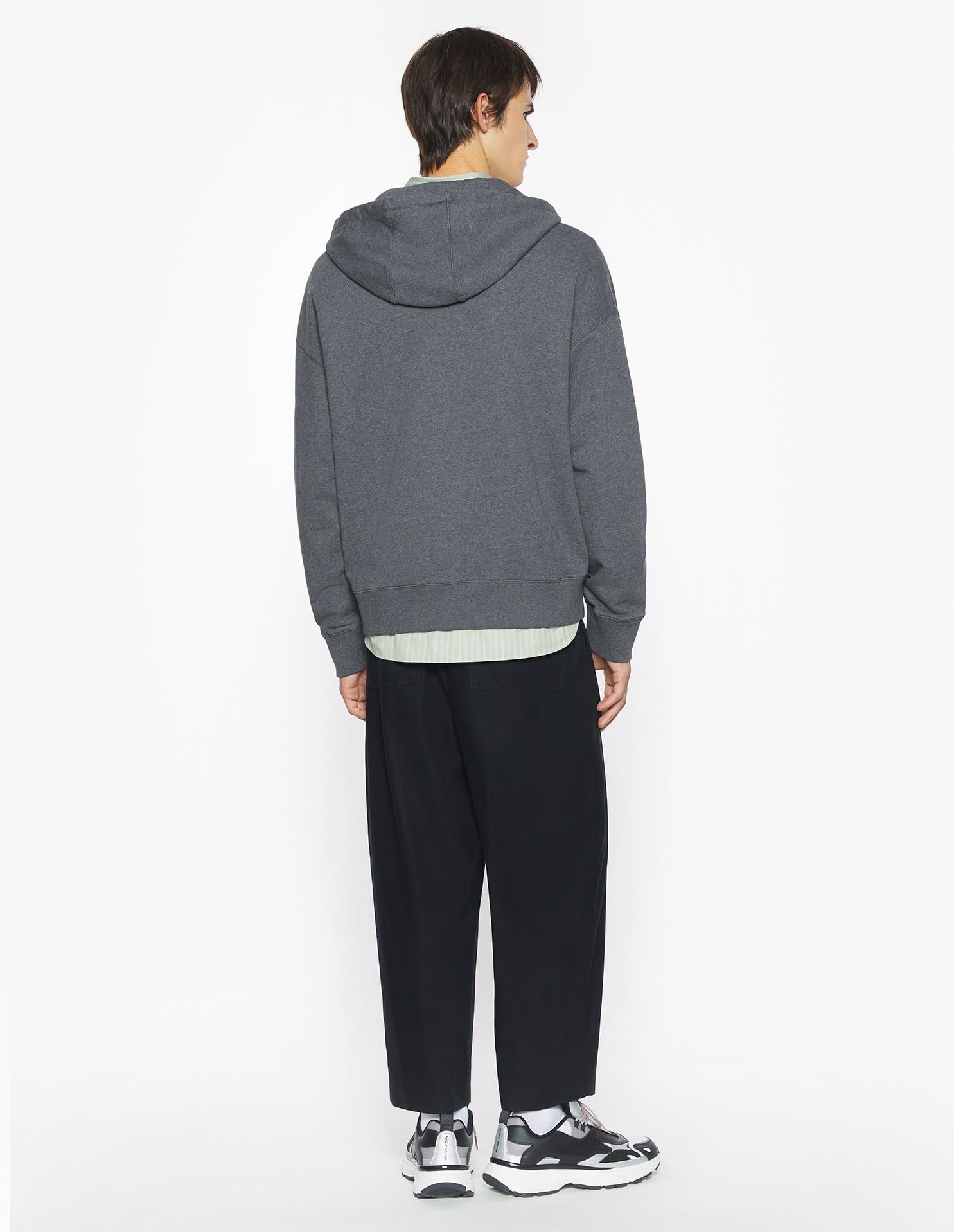Maison Kitsuné - Áo Hoodie nam kéo khóa Fox Head dáng Oversize