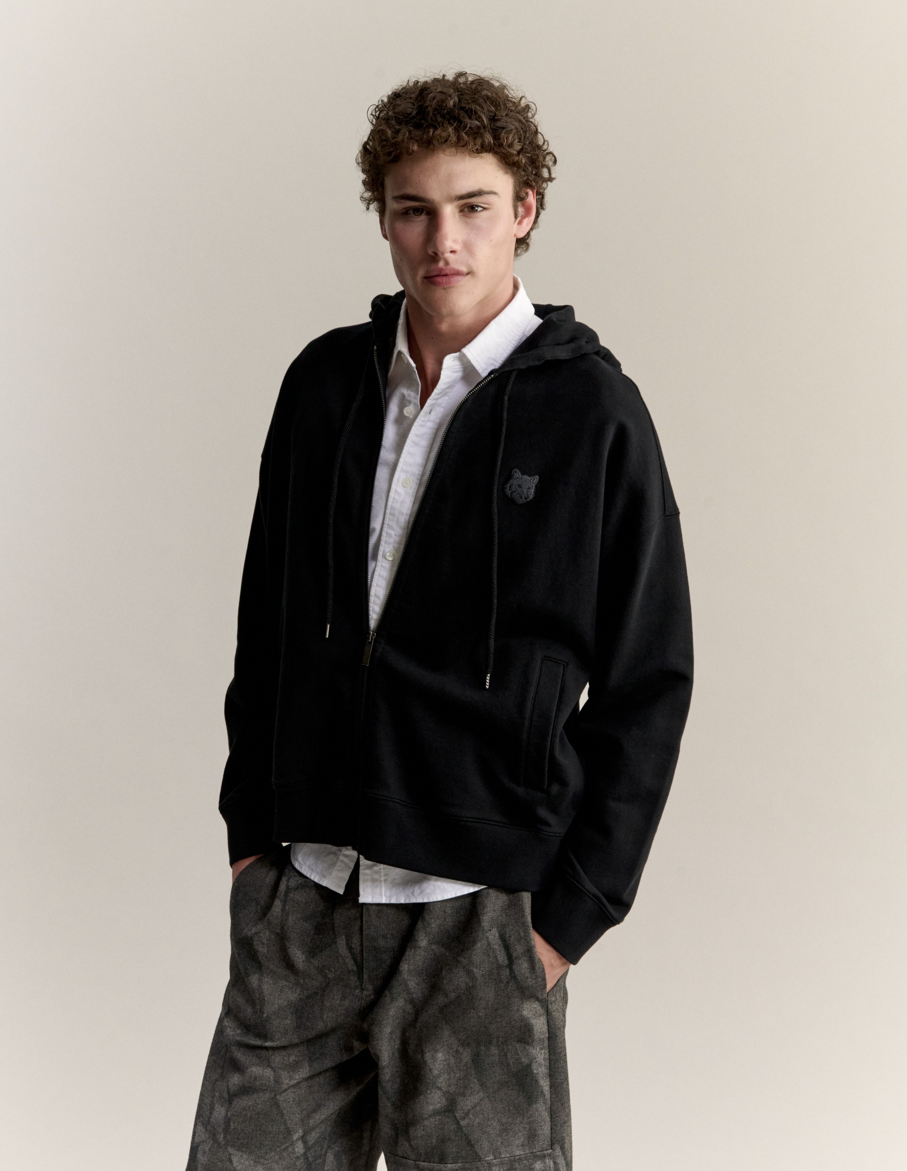 Áo Hoodie nam kéo khóa Fox Head dáng Oversize