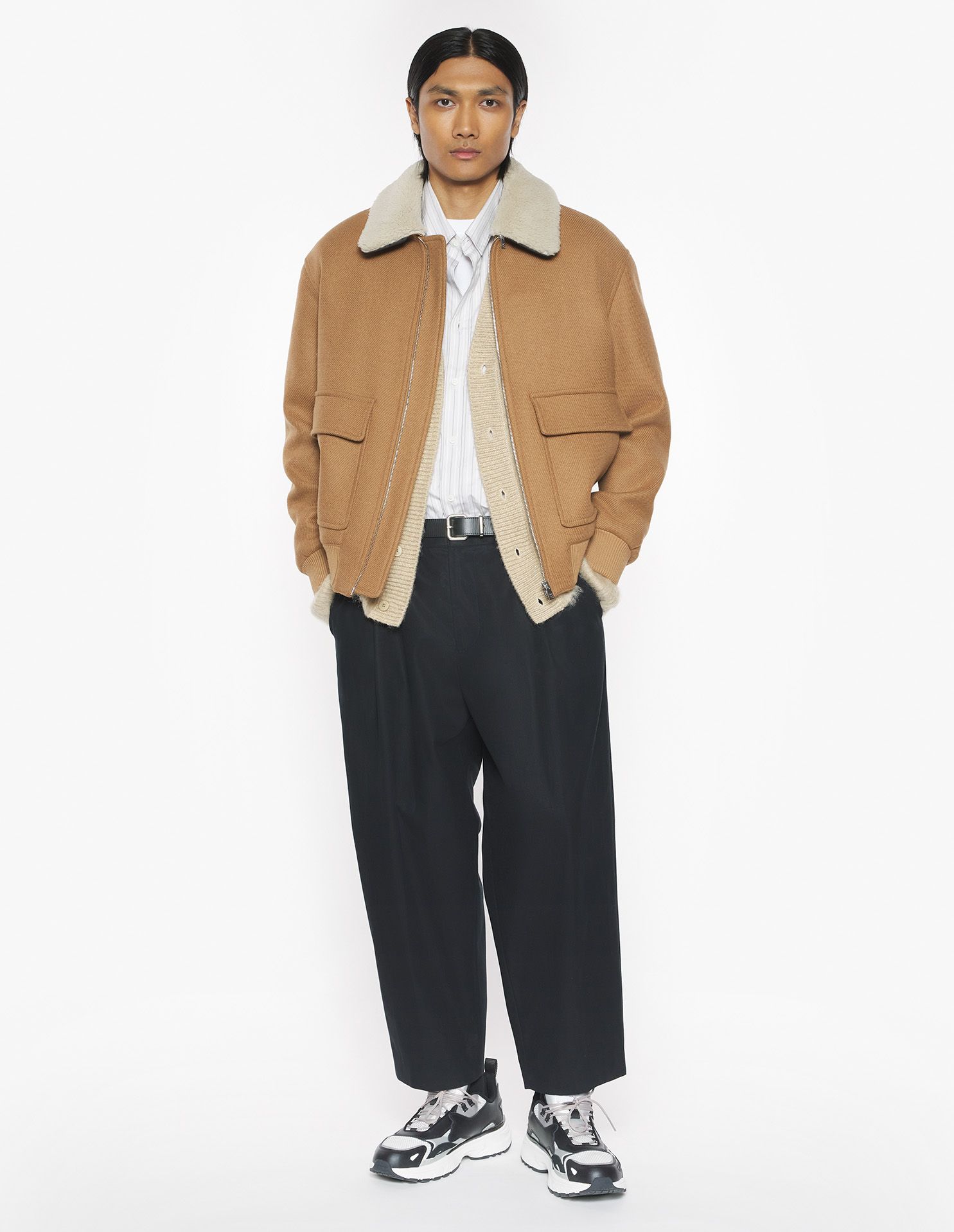 Maison Kitsuné - Áo khoác cổ lông dáng Comfort