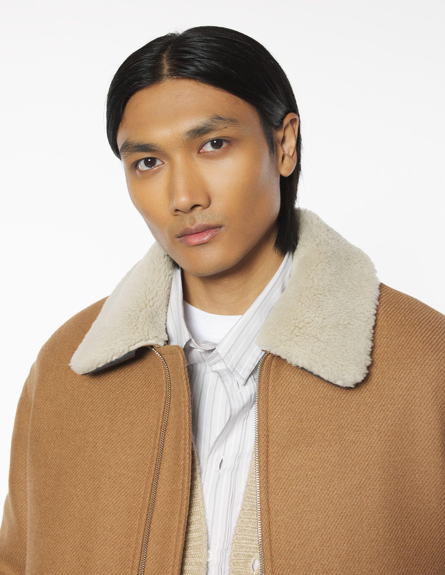 Maison Kitsuné - Áo khoác cổ lông dáng Comfort