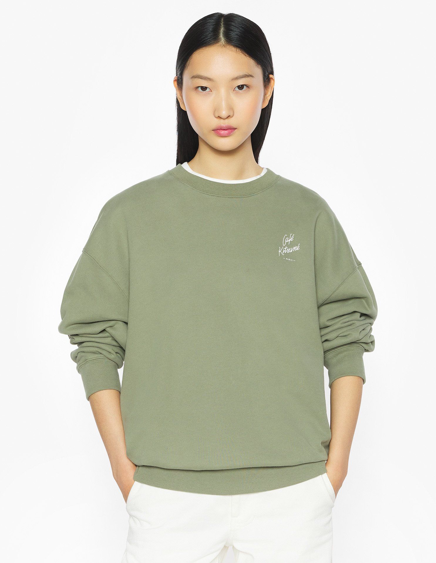 Áo sweatshirt CAFÉ KITSUNÉ dáng Relaxed
