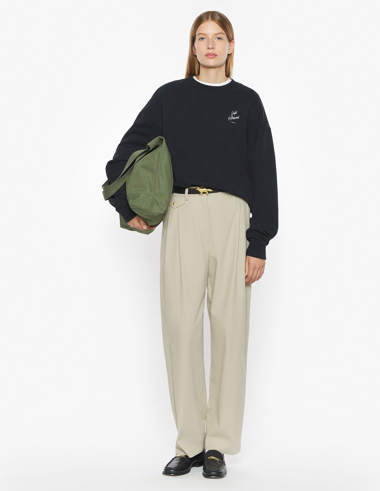 Maison Kitsuné - Áo sweatshirt CAFÉ KITSUNÉ dáng Relaxed