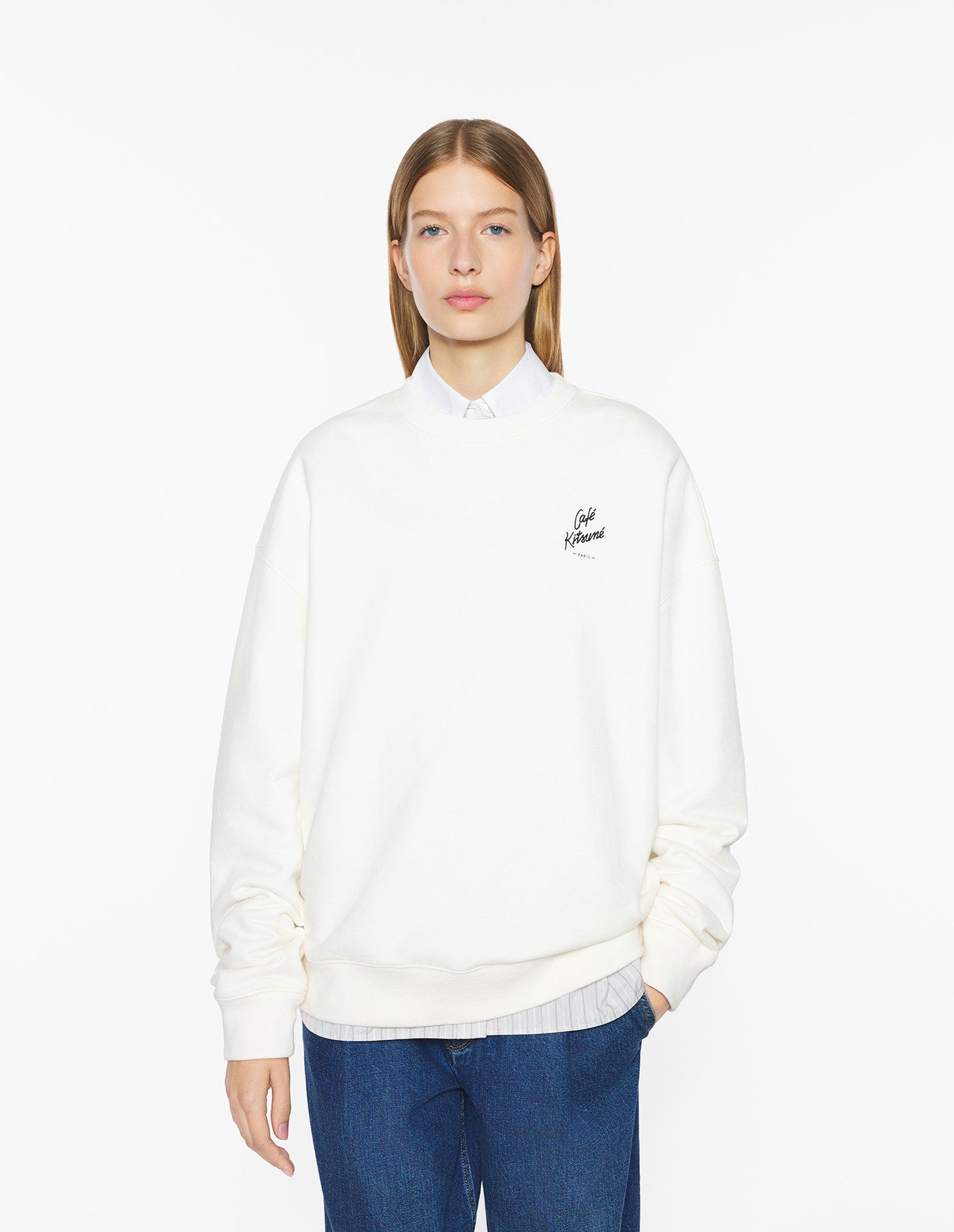Áo sweatshirt CAFÉ KITSUNÉ dáng Relaxed