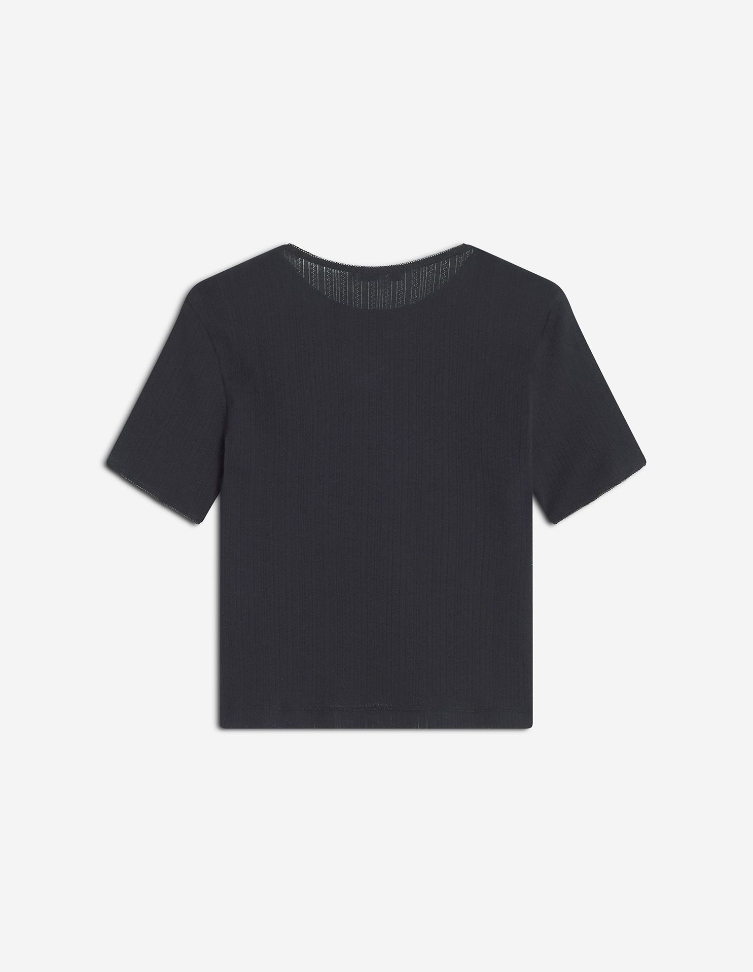 Maison Kitsuné - Áo thun Pointelle Baby Fox dáng Cropped