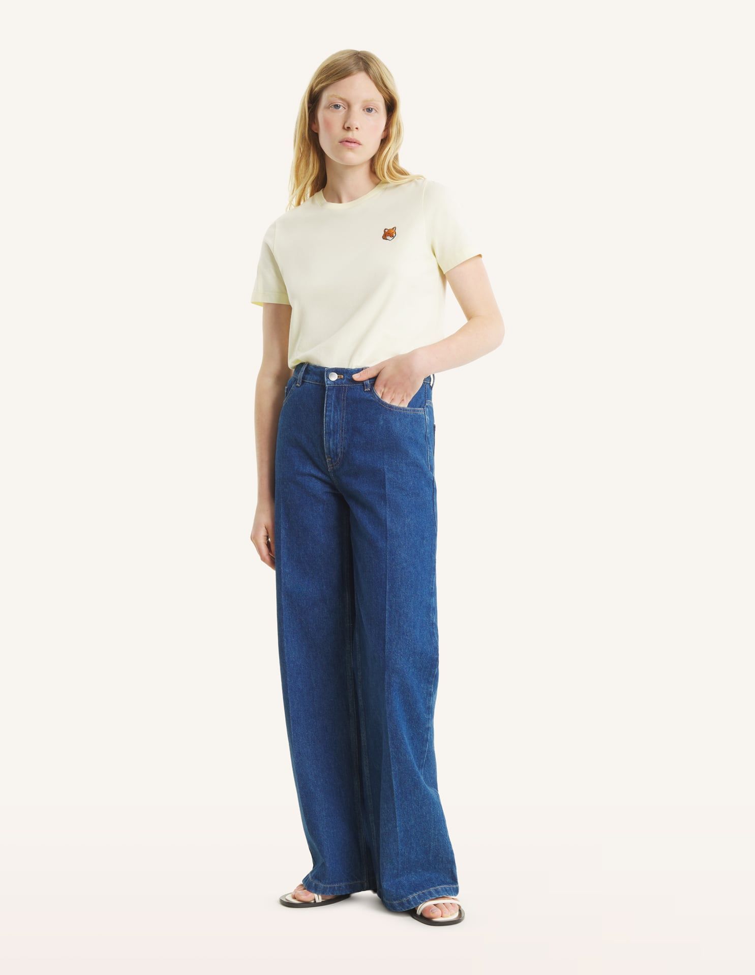 Maison Kitsuné - Áo thun nữ Fox Head dáng Regular