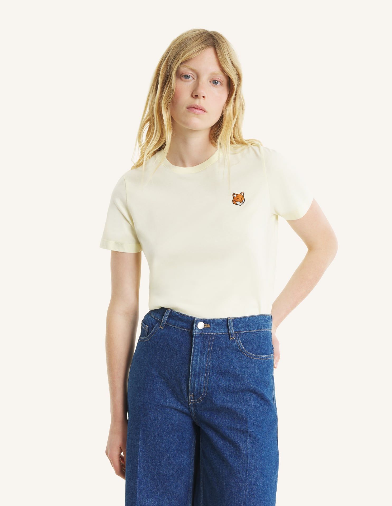 Maison Kitsuné - Áo thun nữ Fox Head dáng Regular