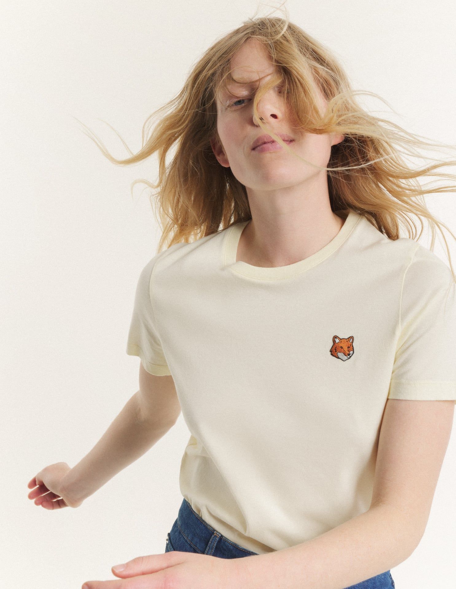 Maison Kitsuné - Áo thun nữ Fox Head dáng Regular