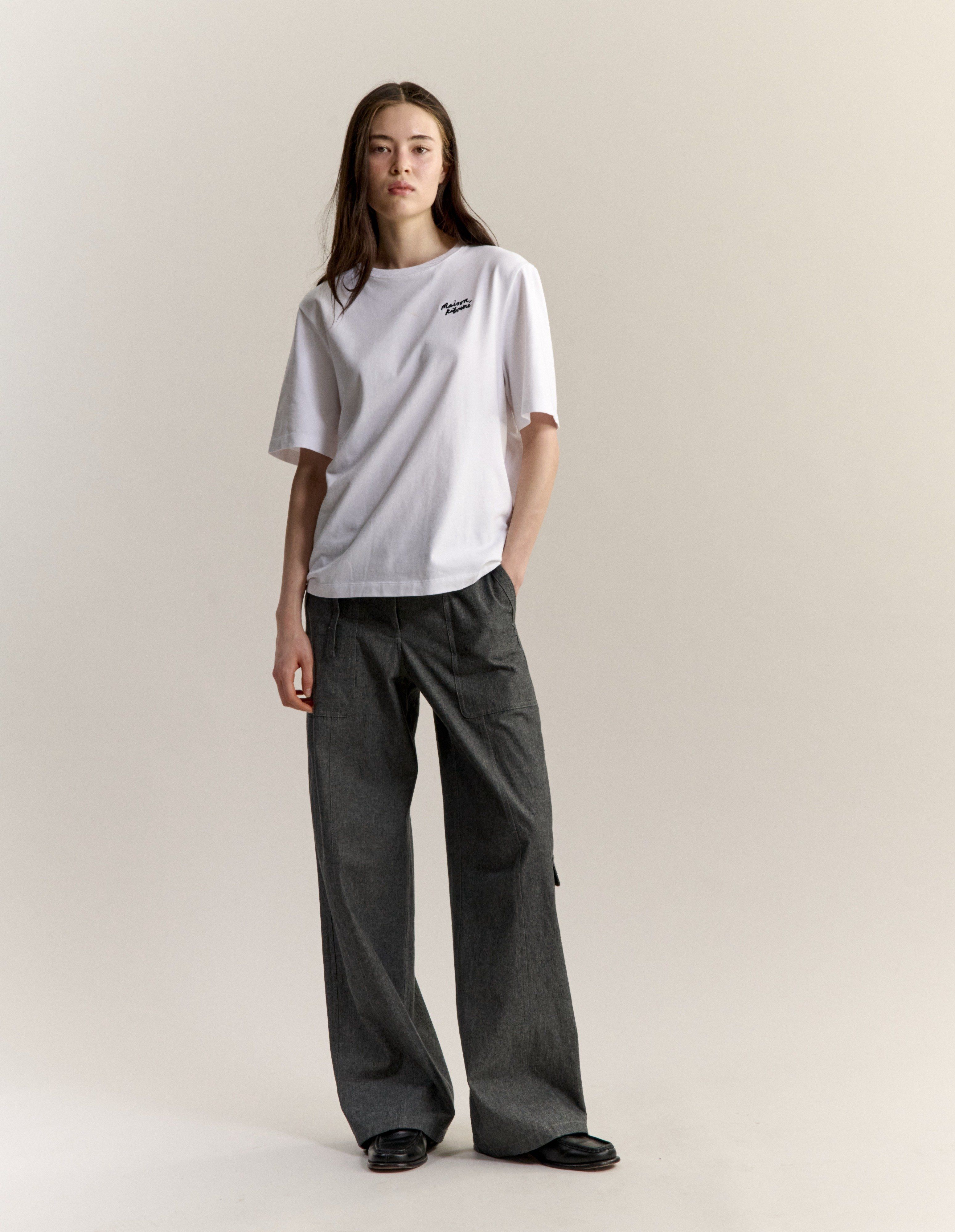 Áo phông nữ Maison Kitsuné Handwriting dáng Comfort