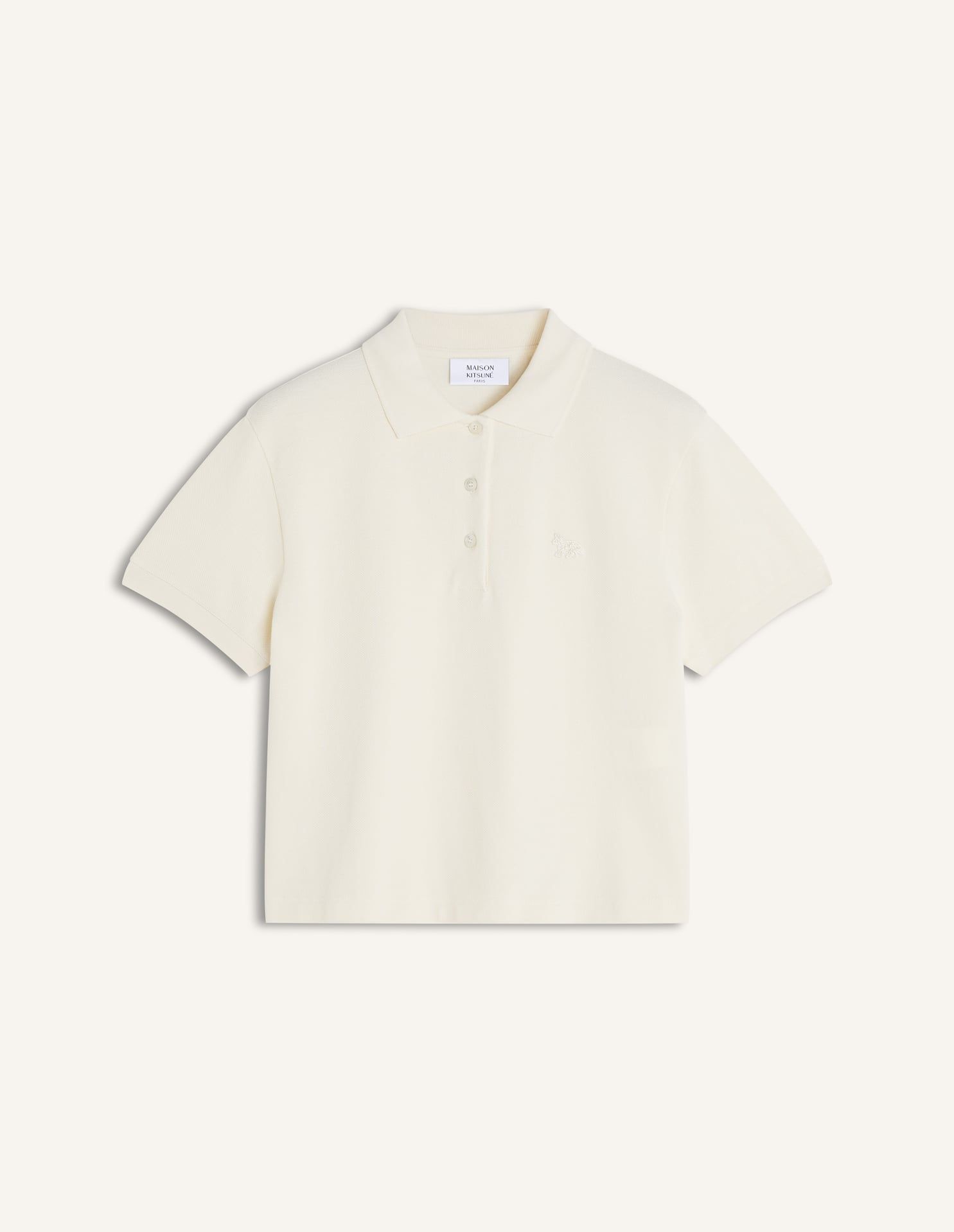 Maison Kitsuné - Áo polo nữ Baby Fox dáng Cropped