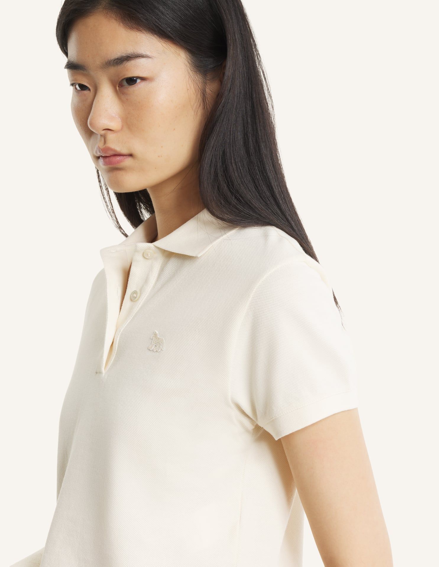 Maison Kitsuné - Áo polo nữ Baby Fox dáng Cropped