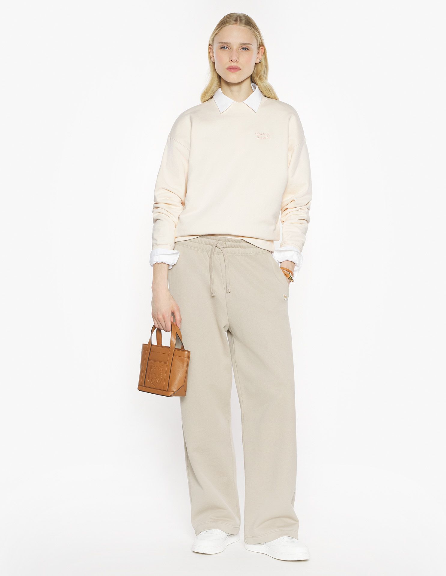 Áo nỉ nữ Maison Kitsuné Handwriting dáng Comfort