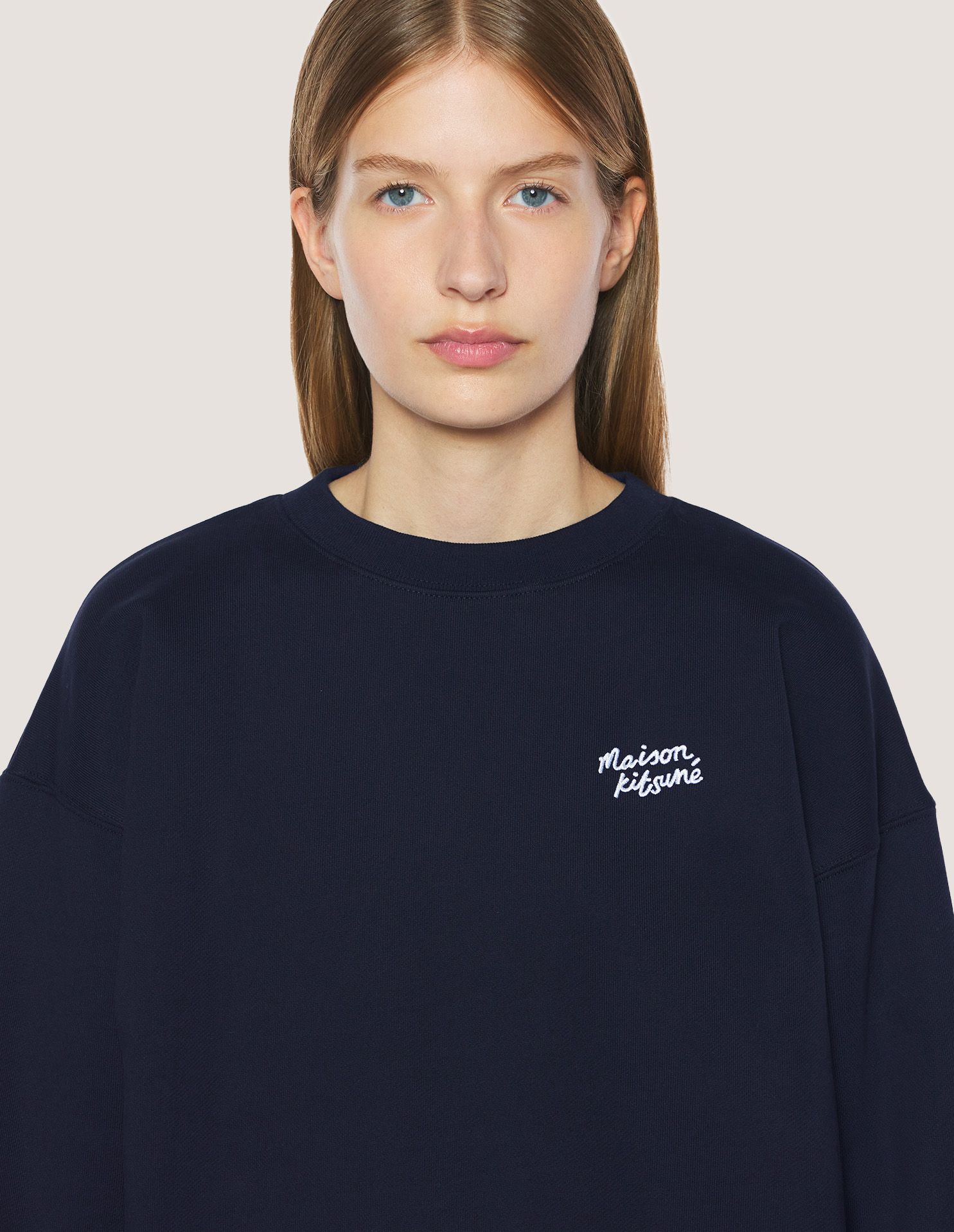 Áo nỉ nữ Maison Kitsuné Handwriting dáng Comfort