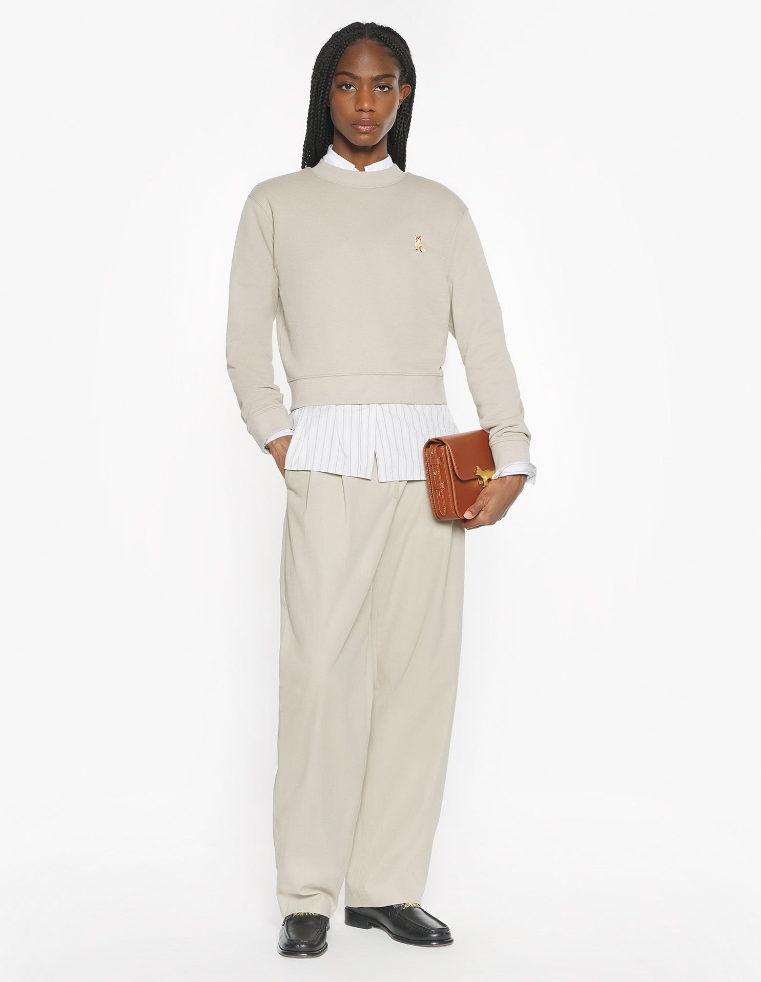 Maison Kitsuné - Áo nỉ Lady Fox dáng Cropped
