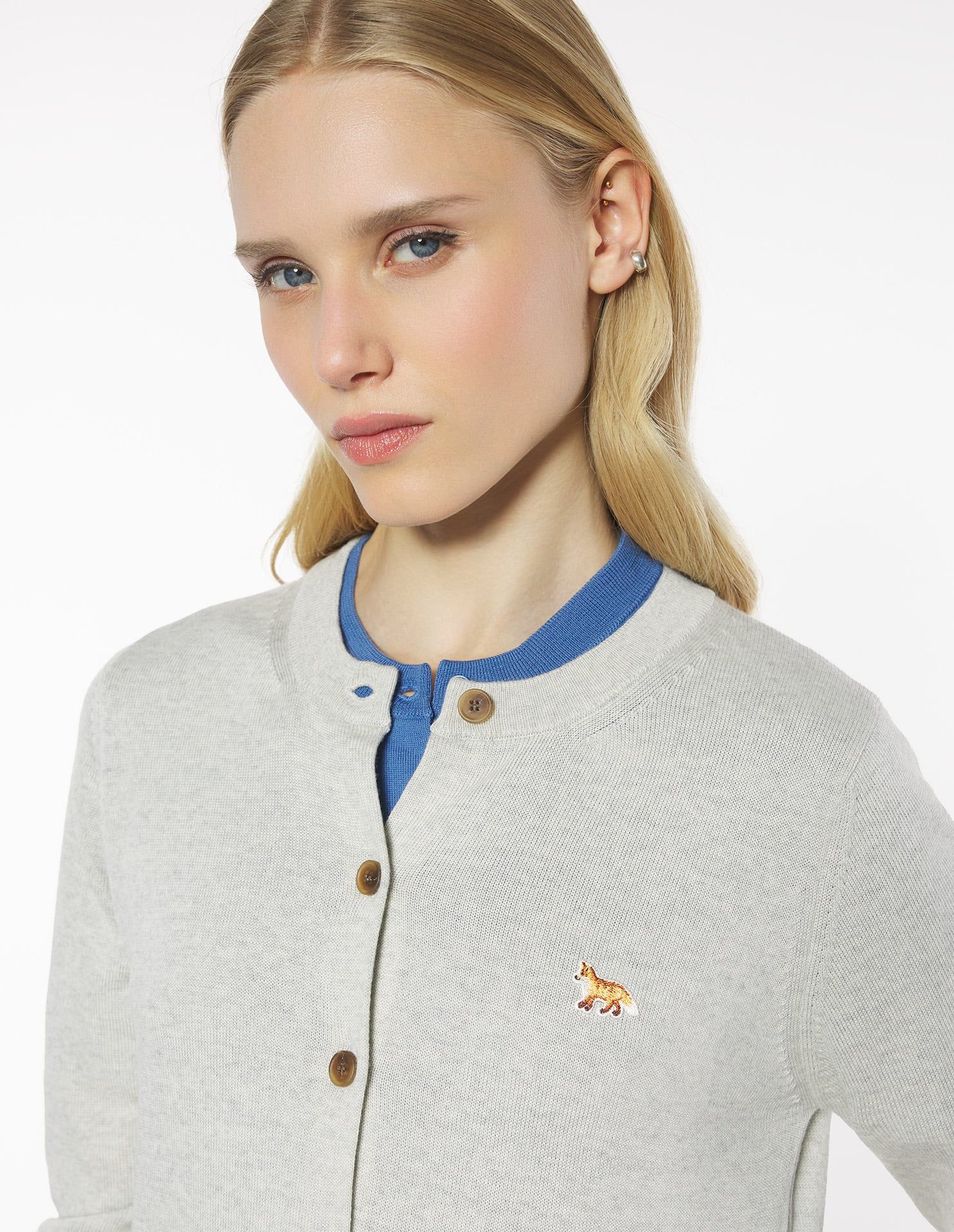 Maison Kitsuné - Áo Cardigan nữ Baby Fox Merino dáng Regular