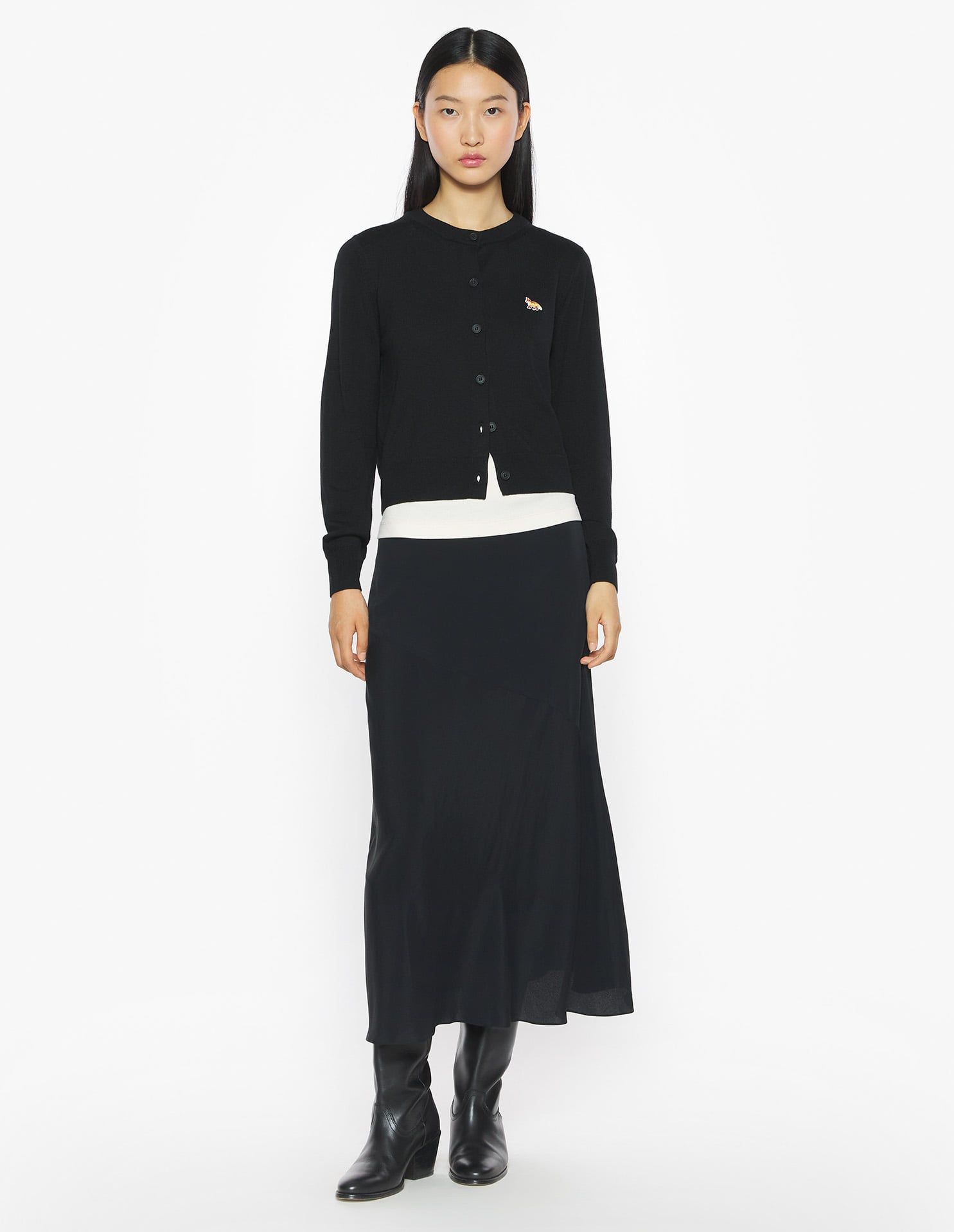 Maison Kitsuné - Áo Cardigan nữ Baby Fox Merino dáng Regular