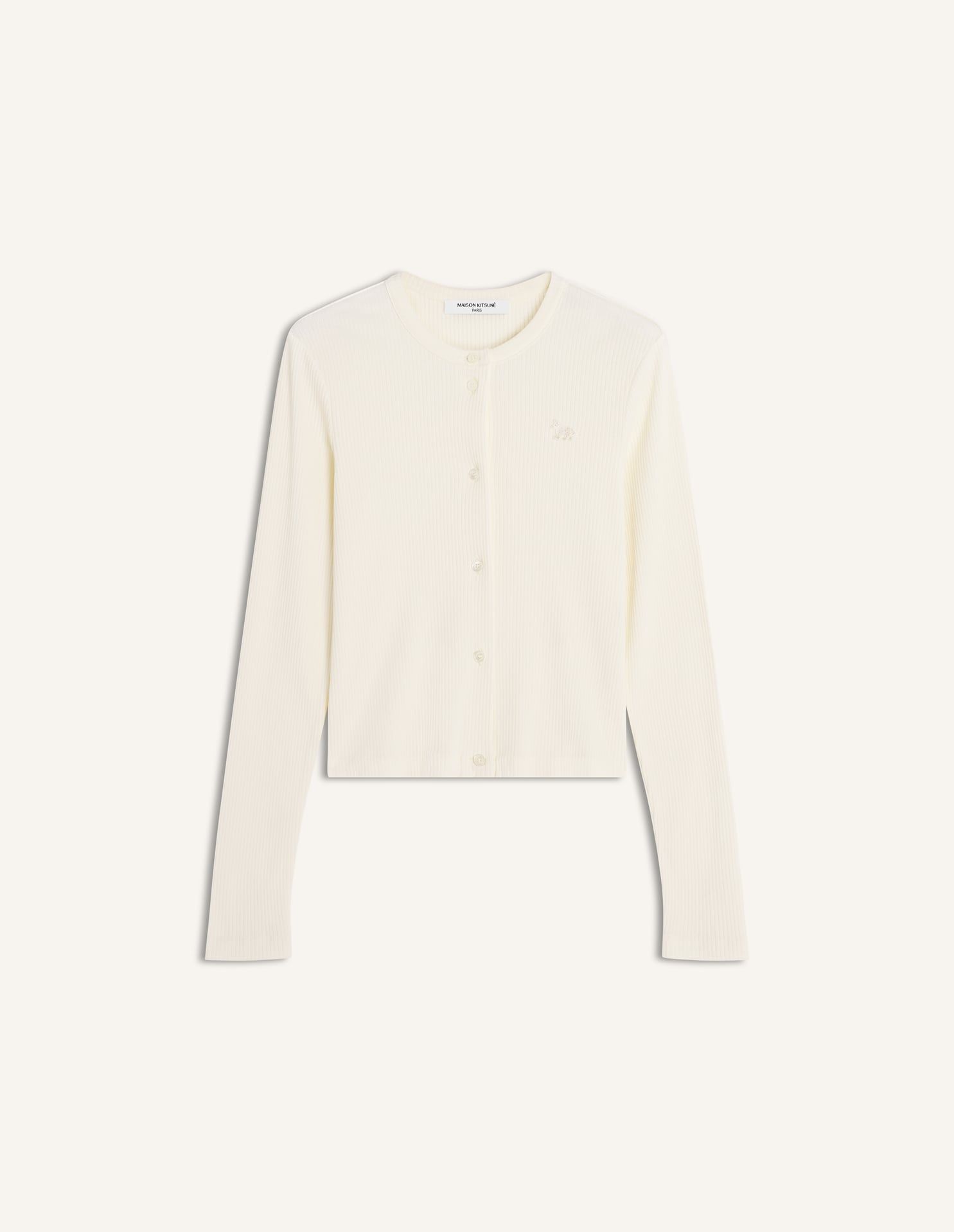 Maison Kitsuné - Áo cardigan nữ BABY FOX có gân dáng Fitted
