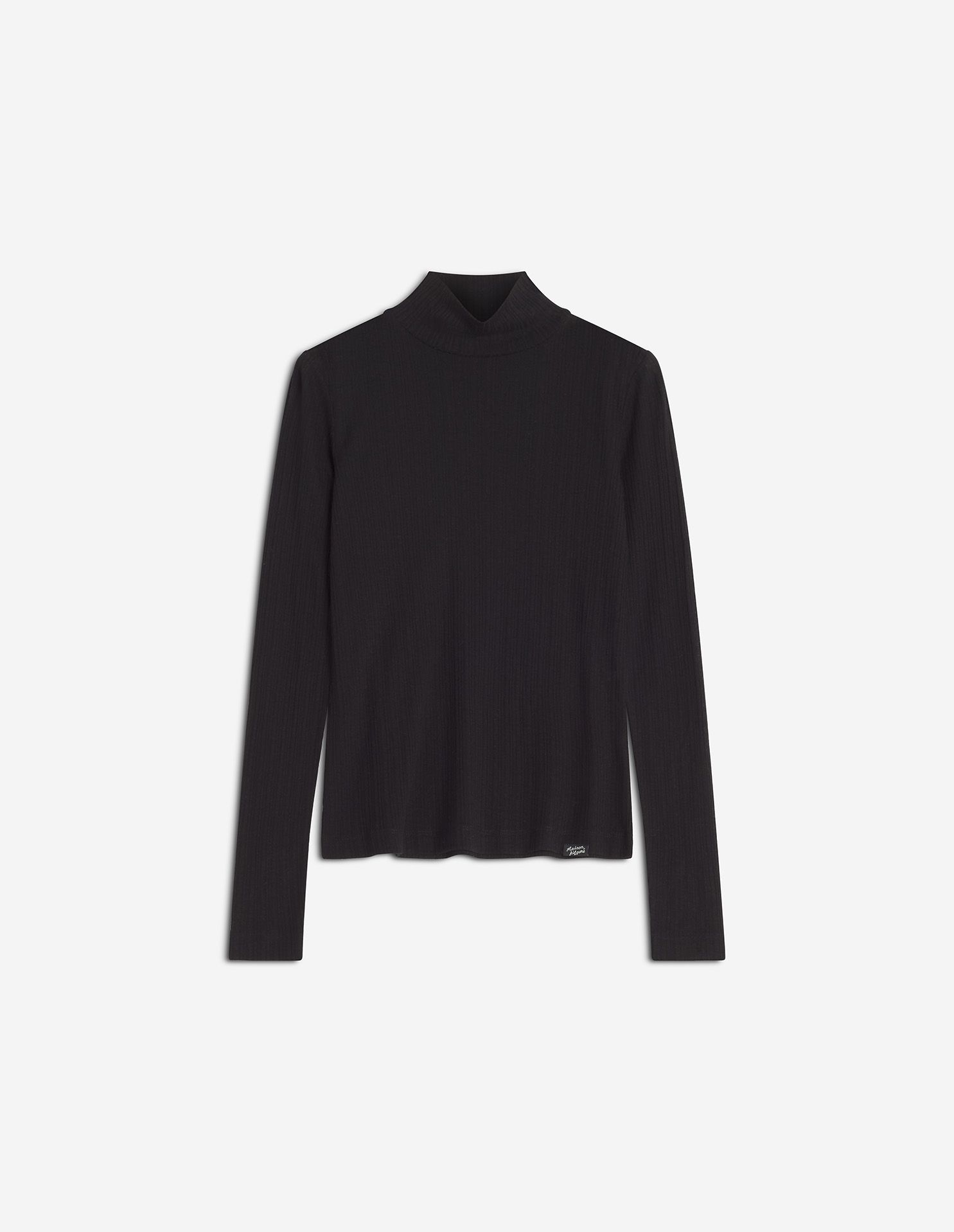 Áo len nữ cổ lọ gân MAISON KITSUNÉ HANDWRITING dáng Fitted