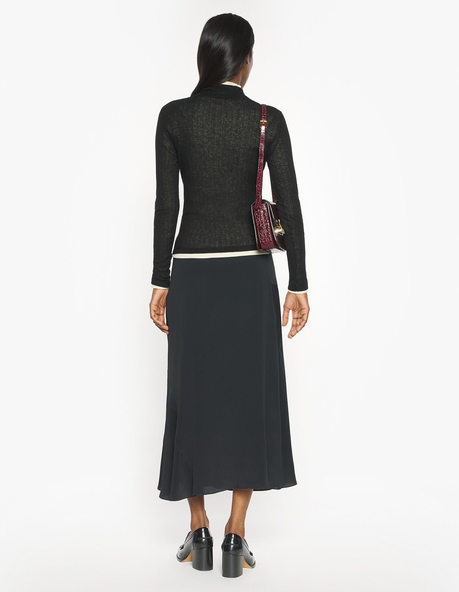 Áo len nữ cổ lọ gân MAISON KITSUNÉ HANDWRITING dáng Fitted