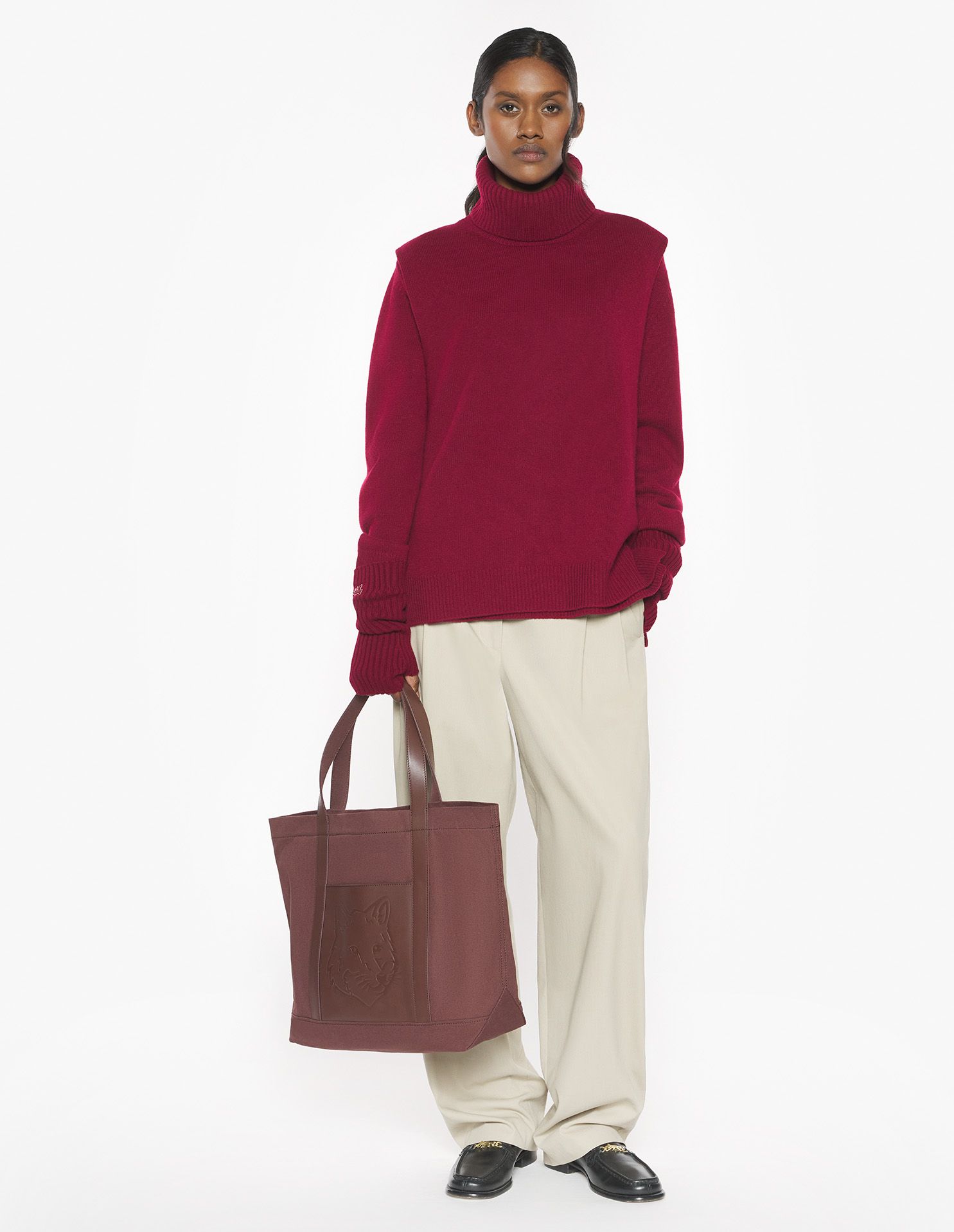 Maison Kitsuné - Áo gile len MERINO dáng Comfort