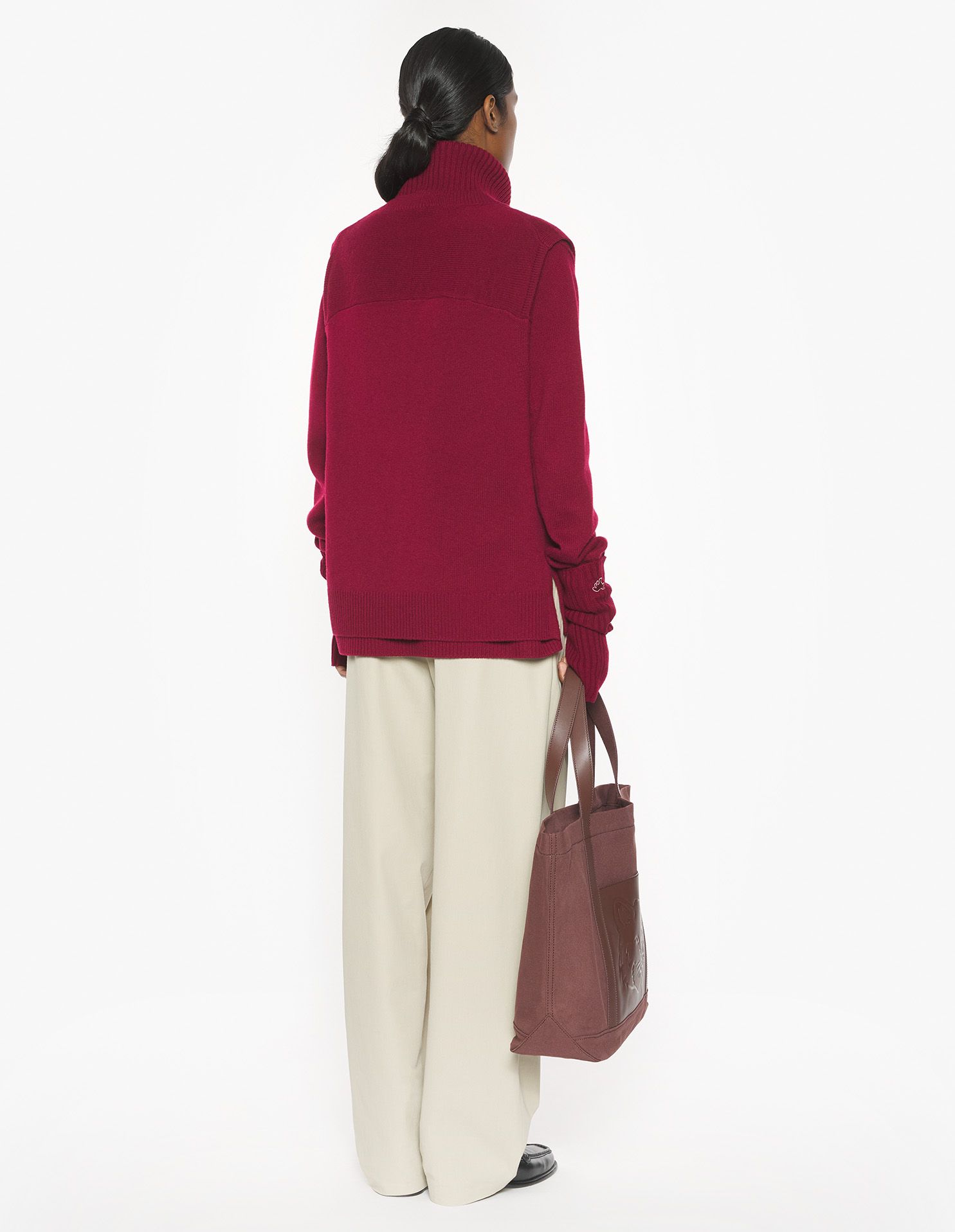 Maison Kitsuné - Áo gile len MERINO dáng Comfort