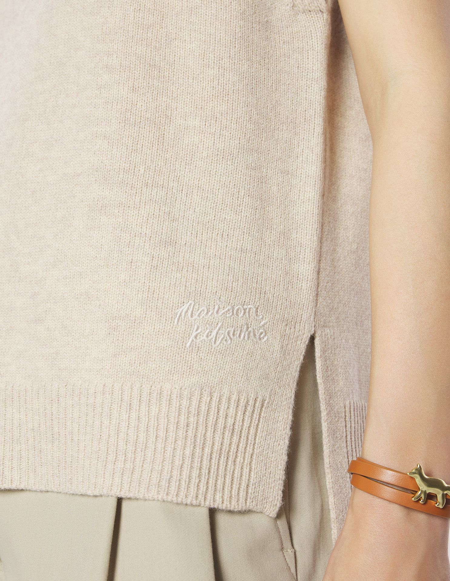 Maison Kitsuné - Áo gile len MERINO dáng Comfort