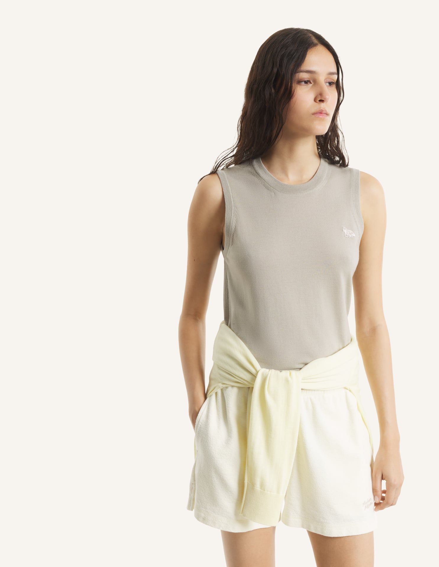 Maison Kitsuné - Áo len nữ lông cừu Merino Baby Fox dáng Regular