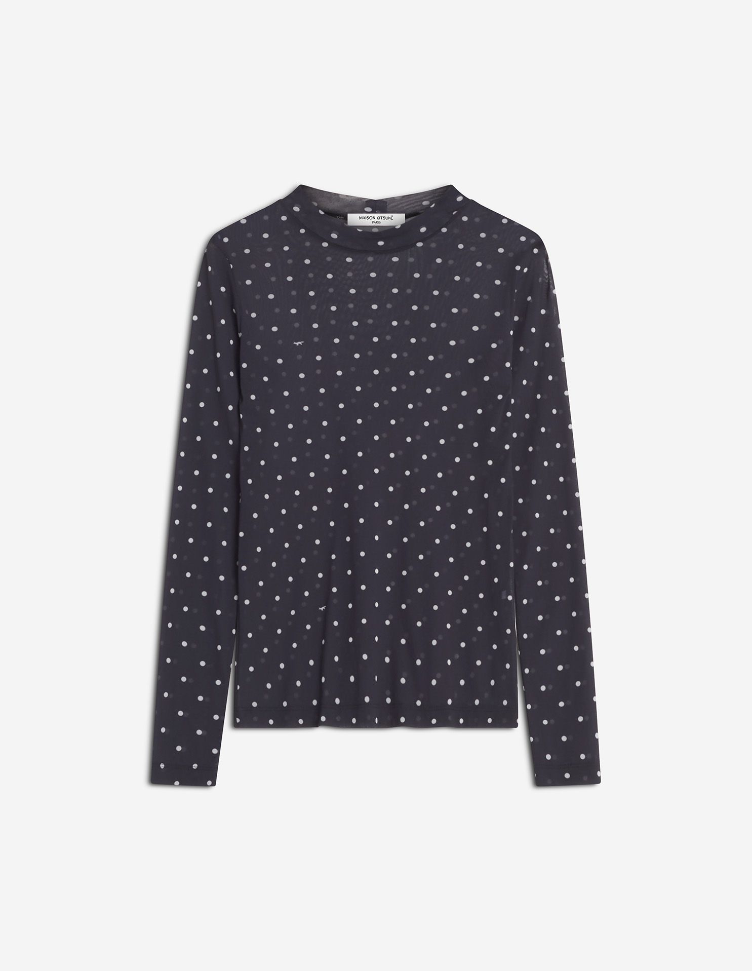 Maison Kitsuné - Áo mesh nữ họa tiết POLKA DOT FOX dáng Fitted
