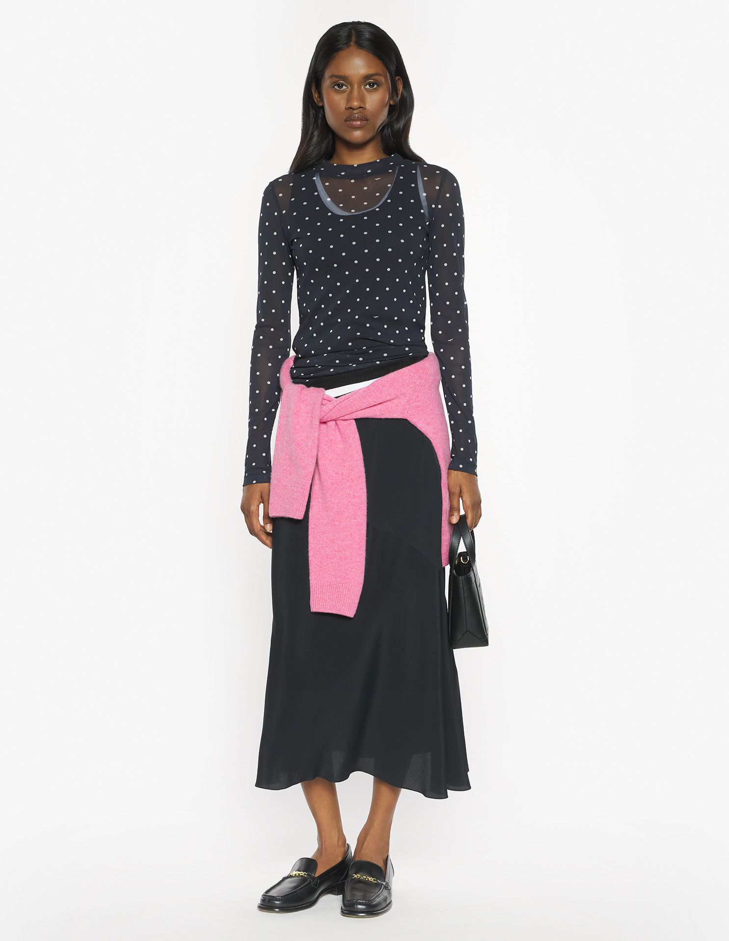Maison Kitsuné - Áo mesh nữ họa tiết POLKA DOT FOX dáng Fitted