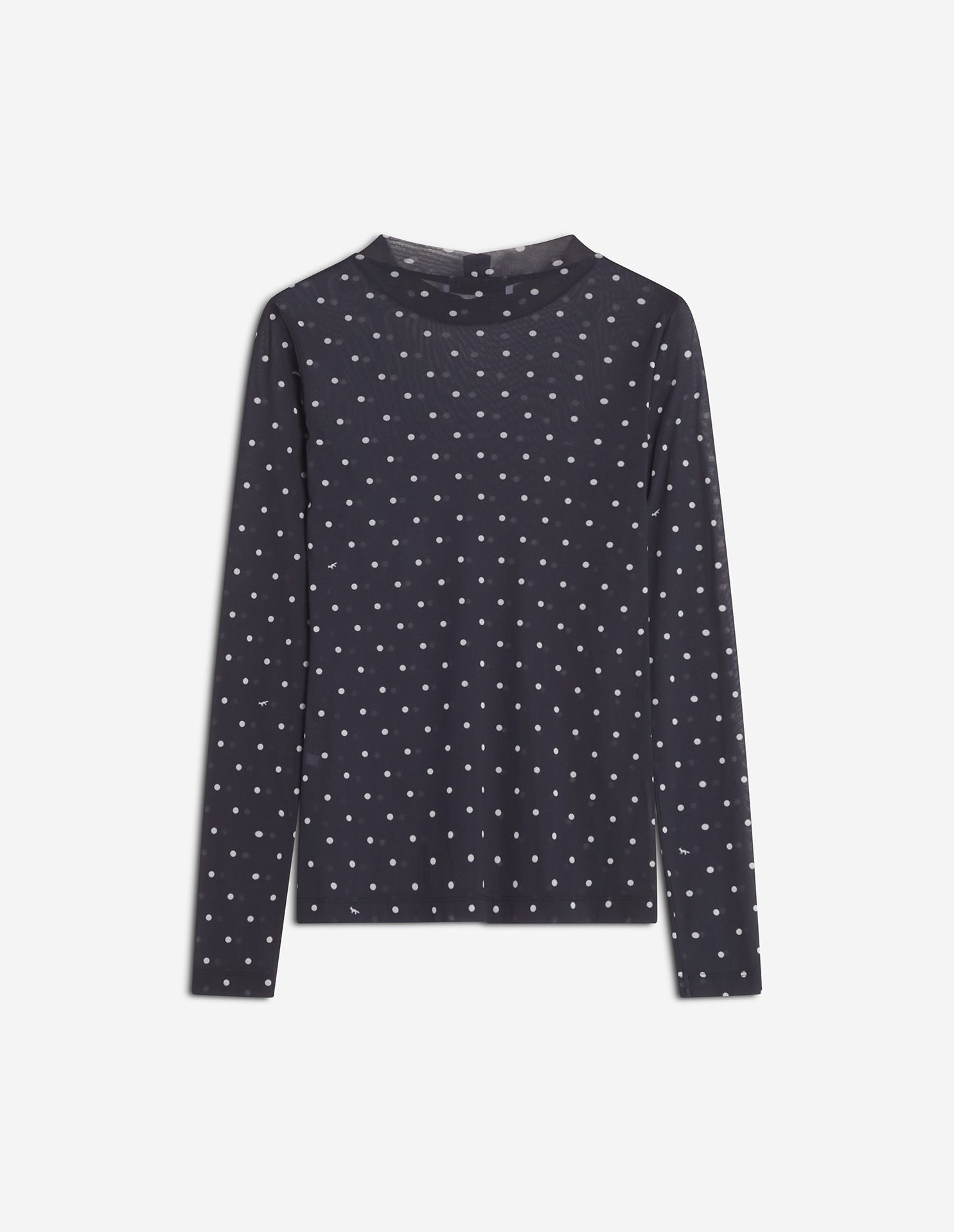 Maison Kitsuné - Áo mesh nữ họa tiết POLKA DOT FOX dáng Fitted
