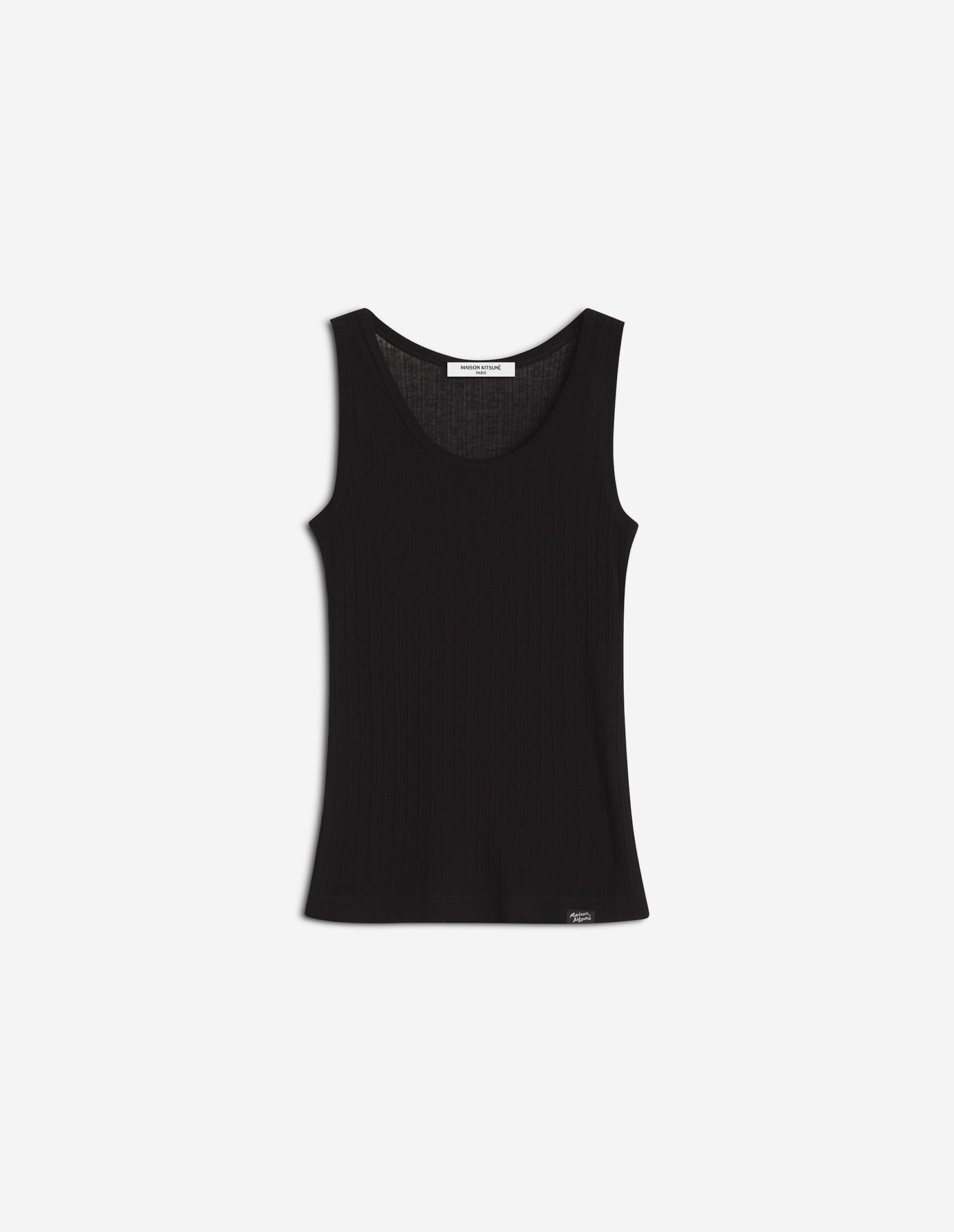 Maison Kitsuné - Áo tank top nữ gân MAISON KITSUNÉ HANDWRITING dáng Fitted
