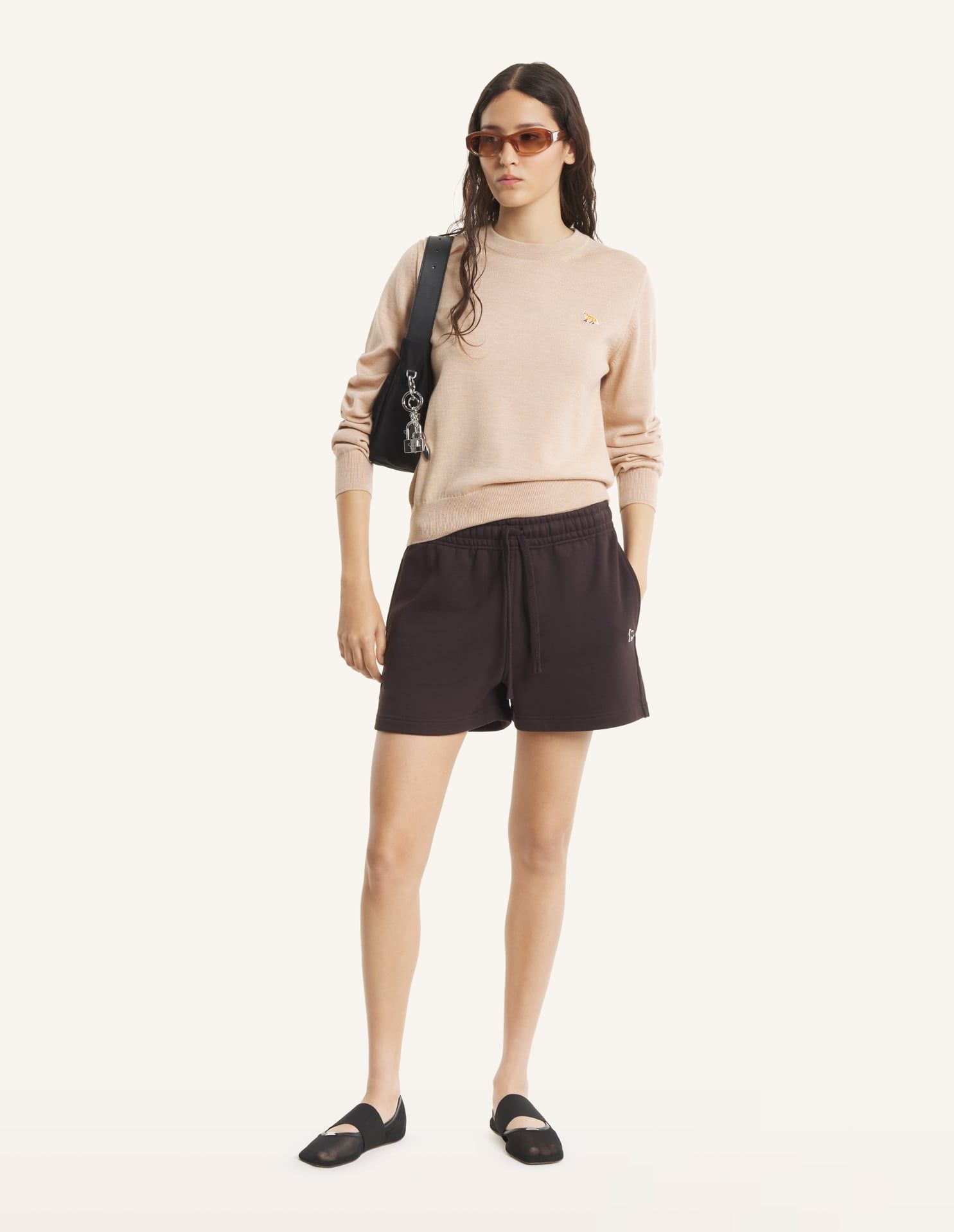 Maison Kitsuné - Áo len nữ Baby Fox Merino dáng Regular