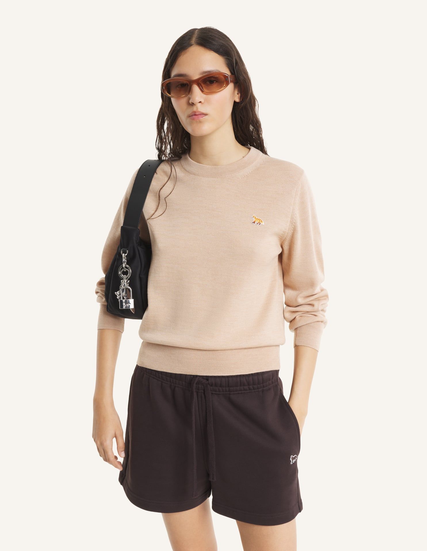 Maison Kitsuné - Áo len nữ Baby Fox Merino dáng Regular
