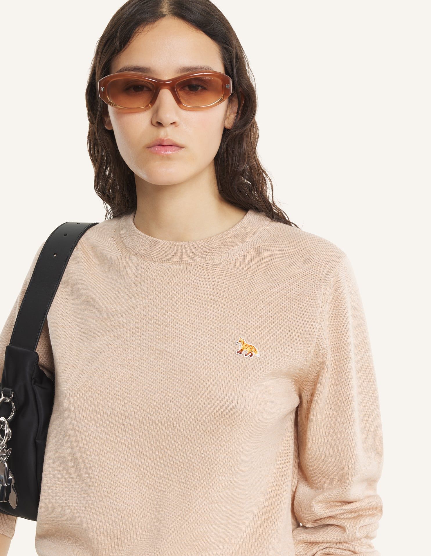 Maison Kitsuné - Áo len nữ Baby Fox Merino dáng Regular