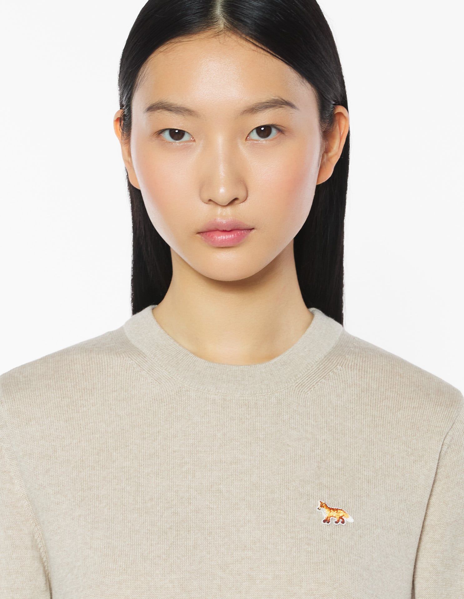 Maison Kitsuné - Áo len nữ Baby Fox Merino dáng Regular
